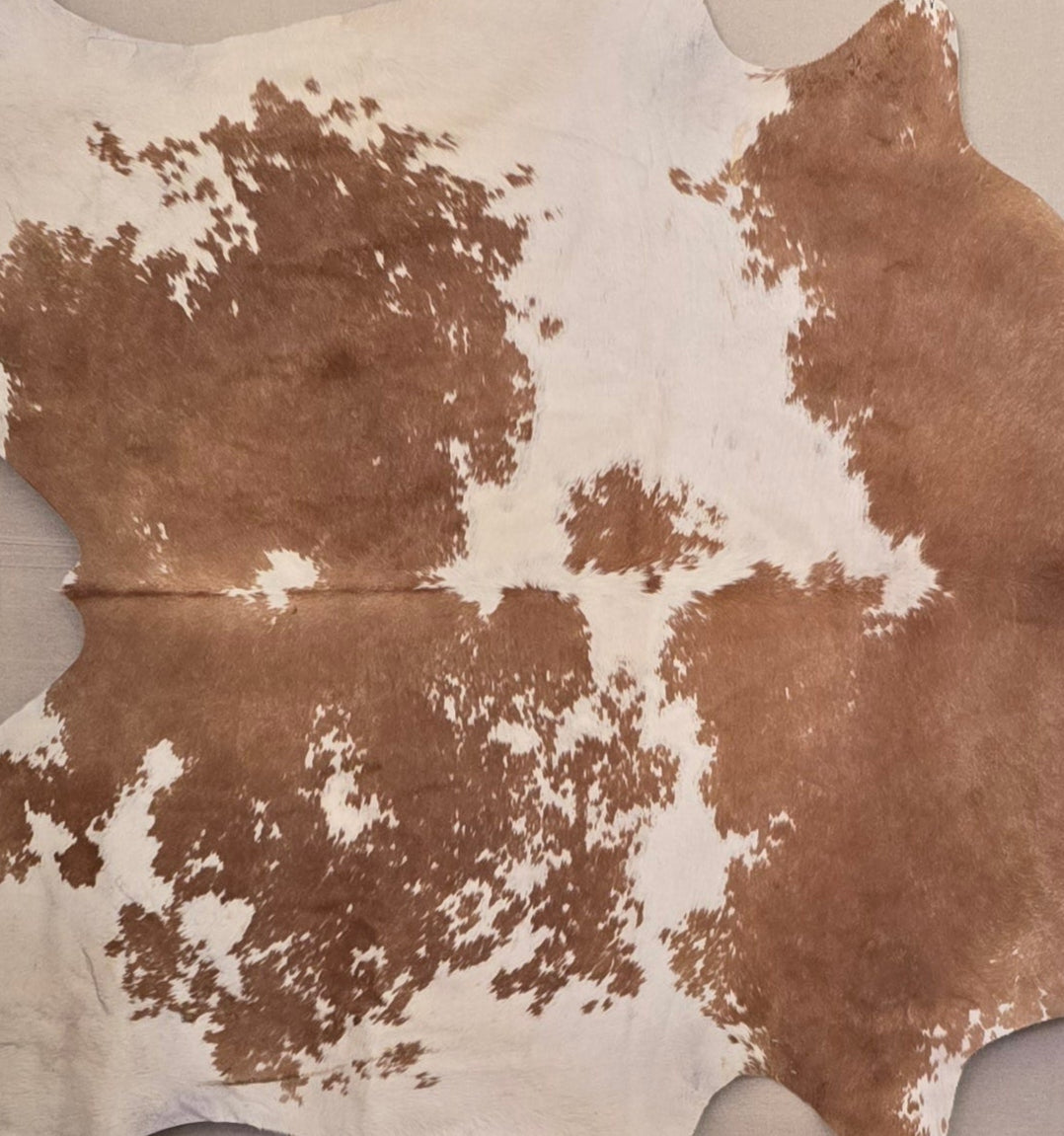 Authentic Camel and White Cowhide Rug Made in Brazil