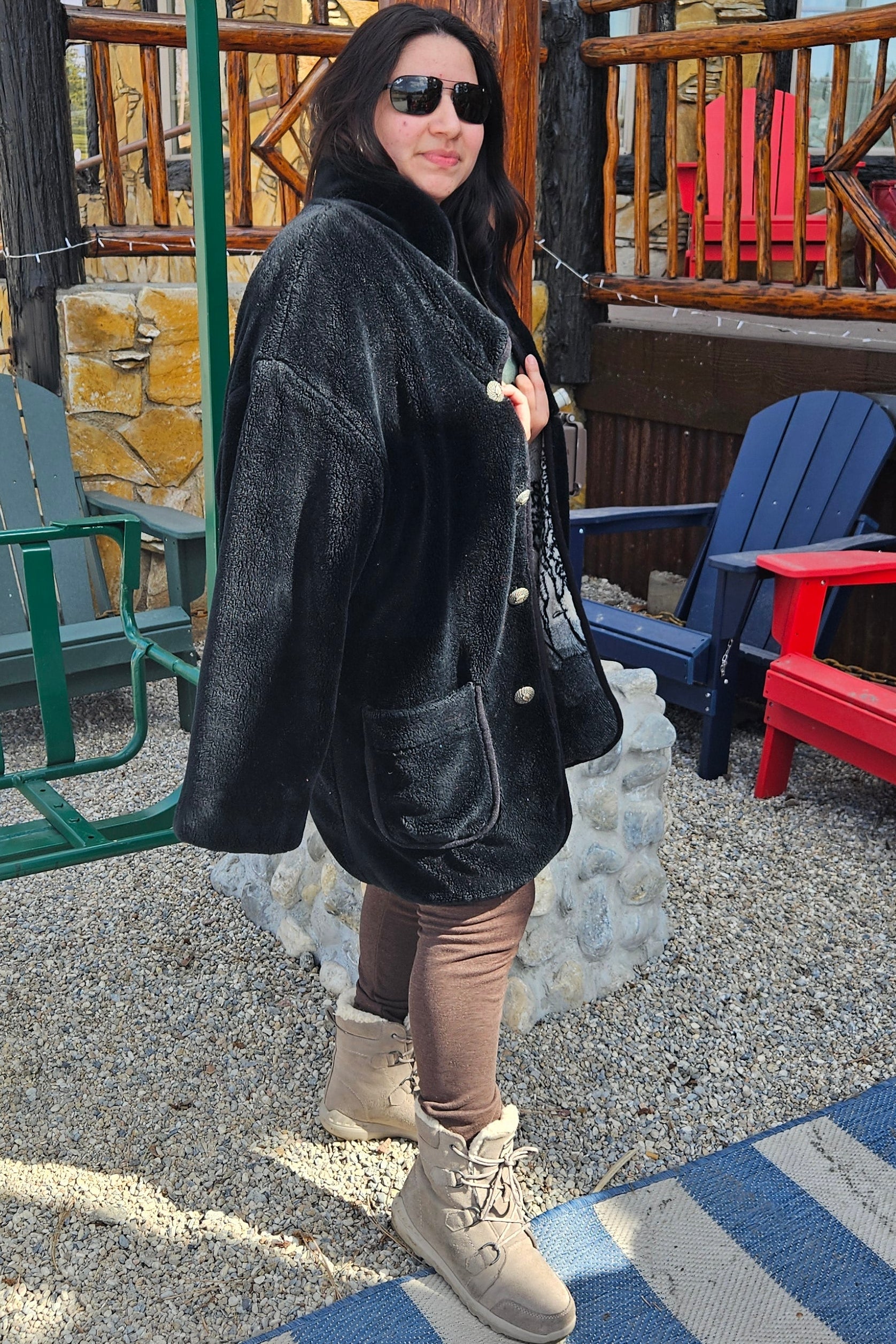 Vintage Nordic Lights Reversible Fleece Jacket