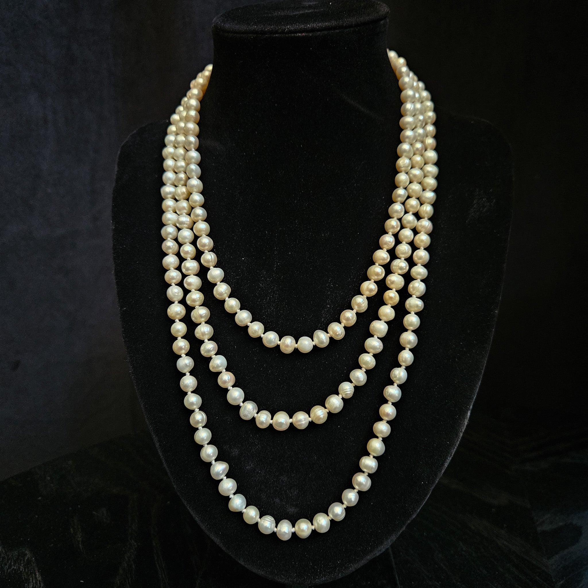 Triple Strand Freshwater Pearl Necklace
