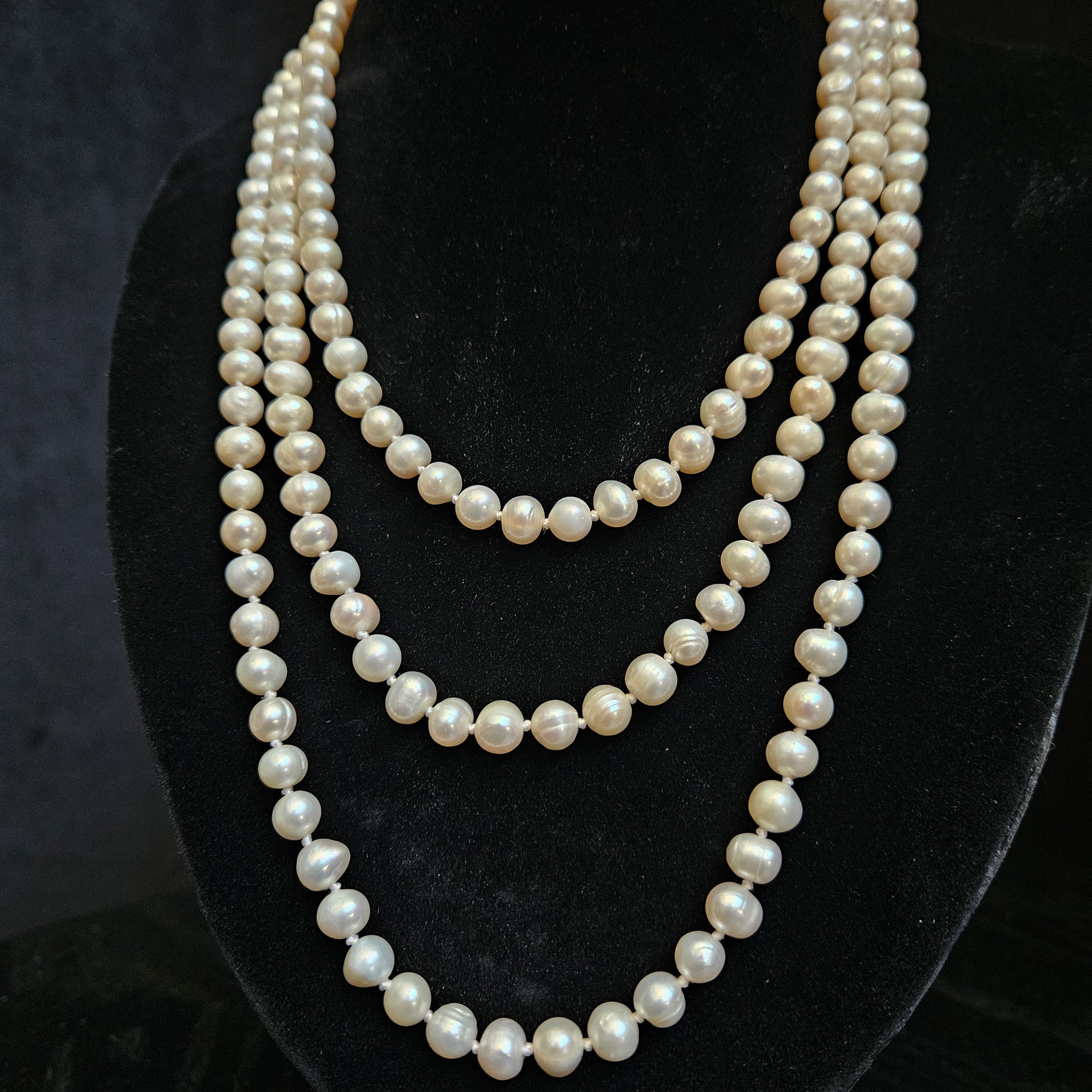 Triple Strand Freshwater Pearl Necklace
