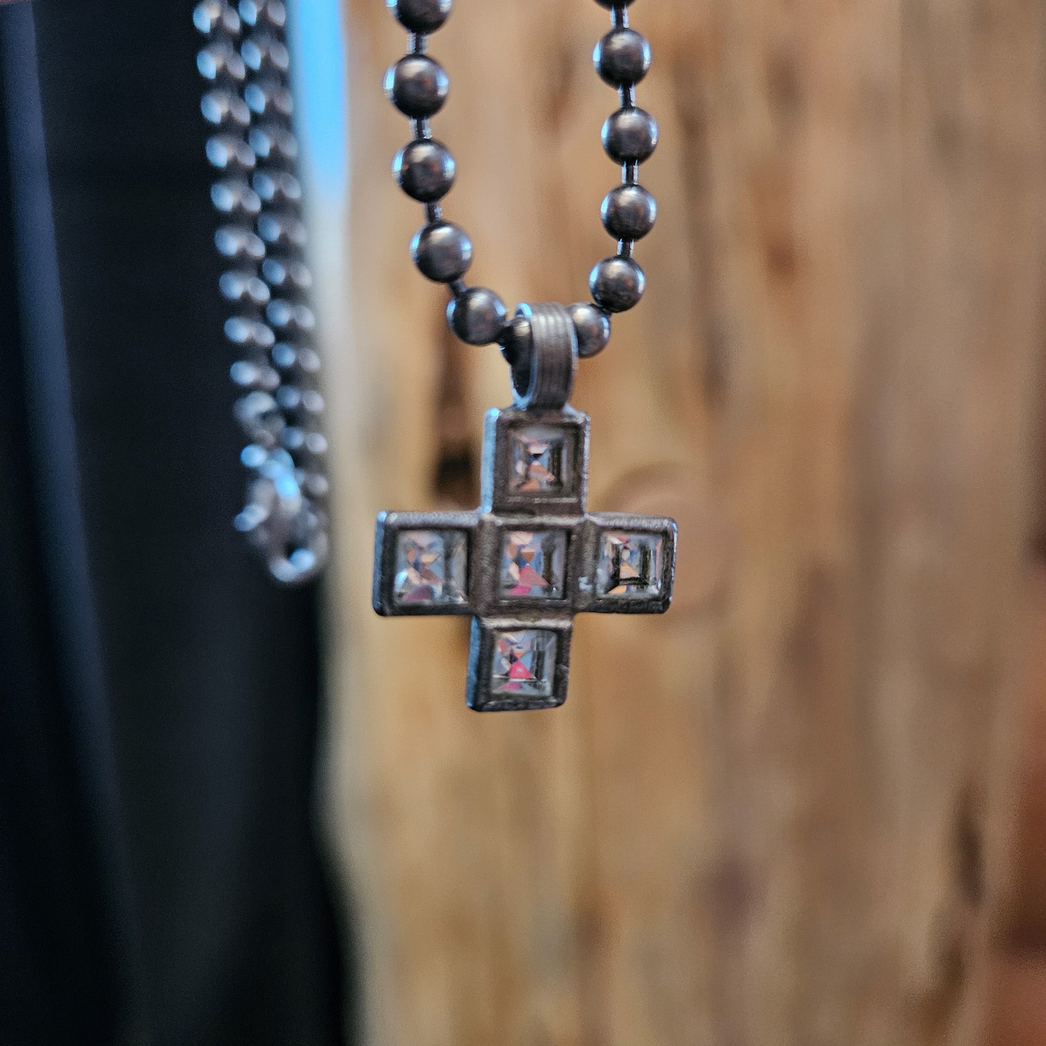 Rare Silver Cross Pendant Necklace