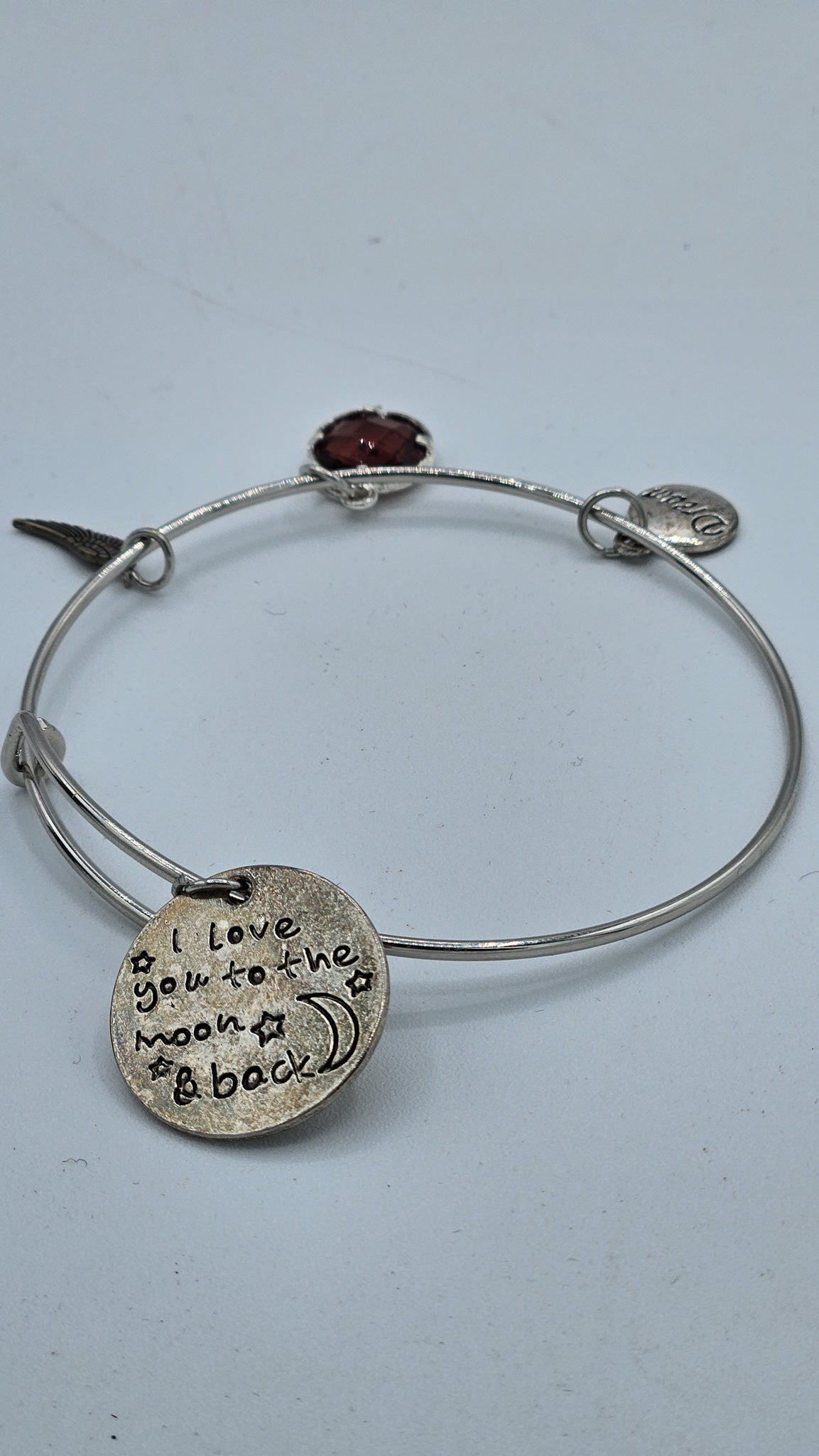 Expandable Wire Bangle Bracelet with Charms