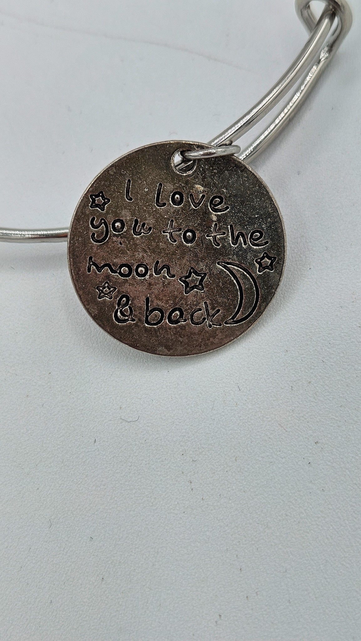 Expandable Wire Bangle Bracelet with Charms