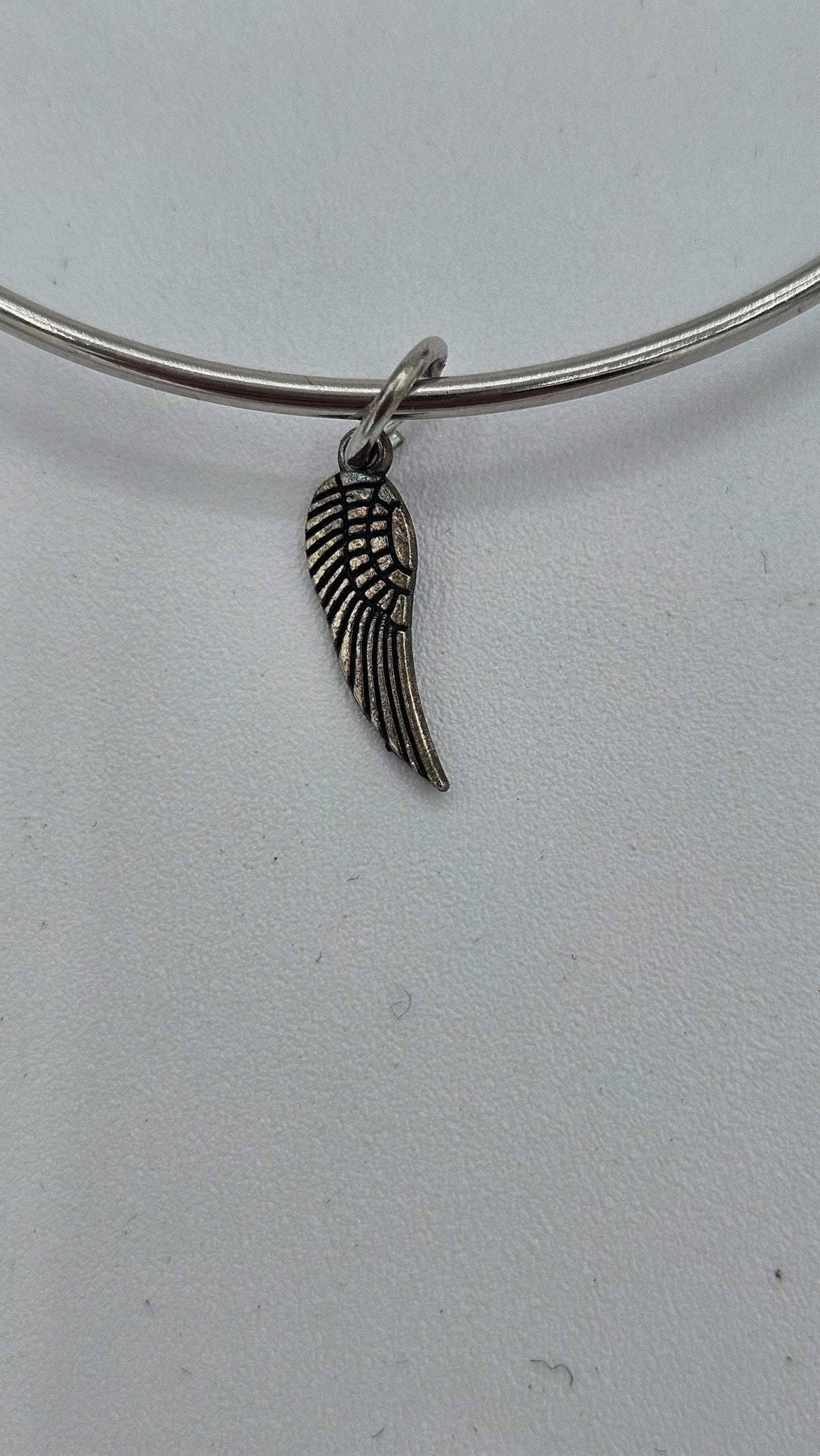 Expandable Wire Bangle Bracelet with Charms