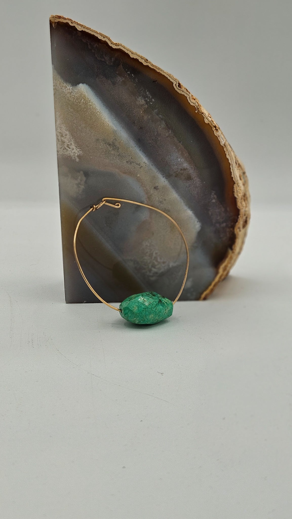 Gold Banded Aventurine Bangle Bracelet