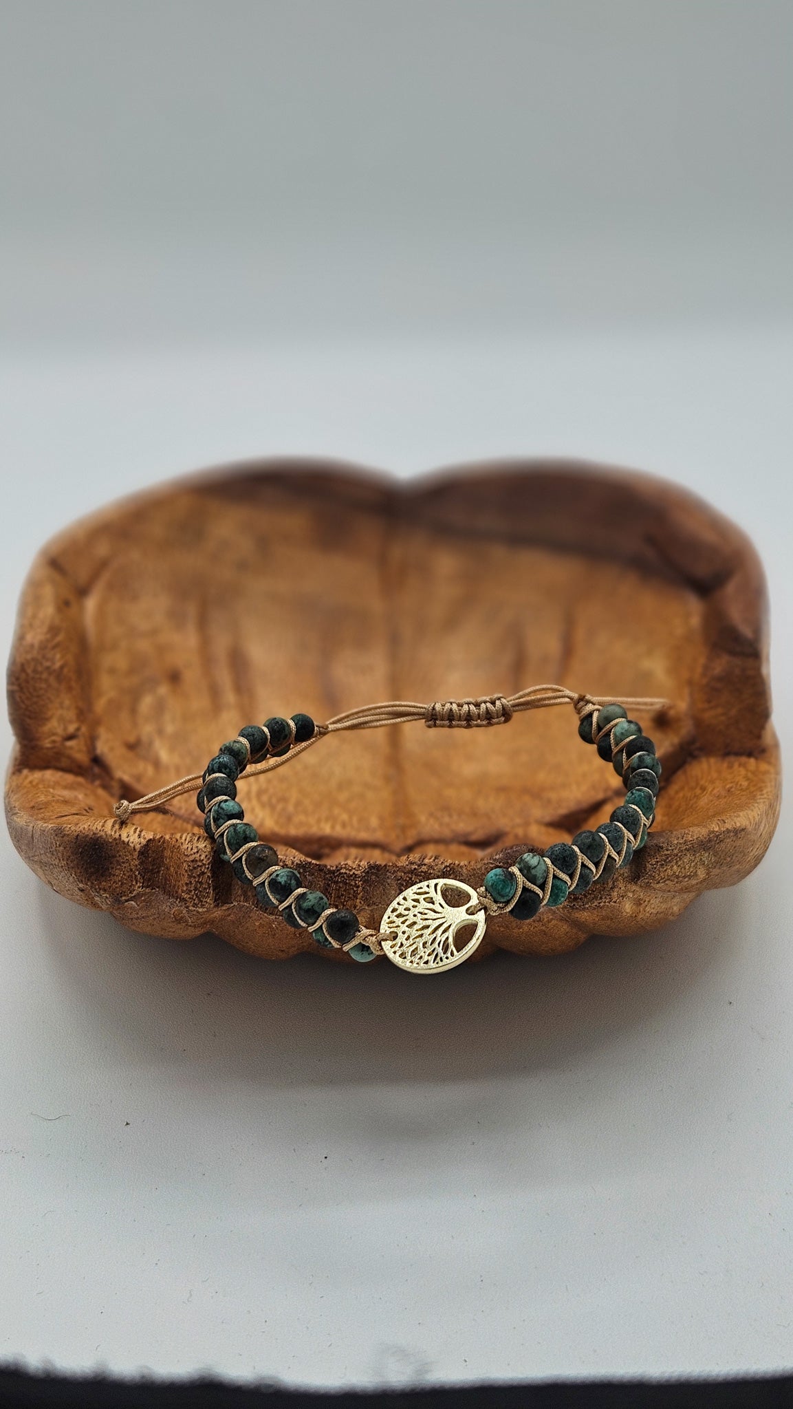 Tree of Life Jasper Stone Adjustable Bracelet