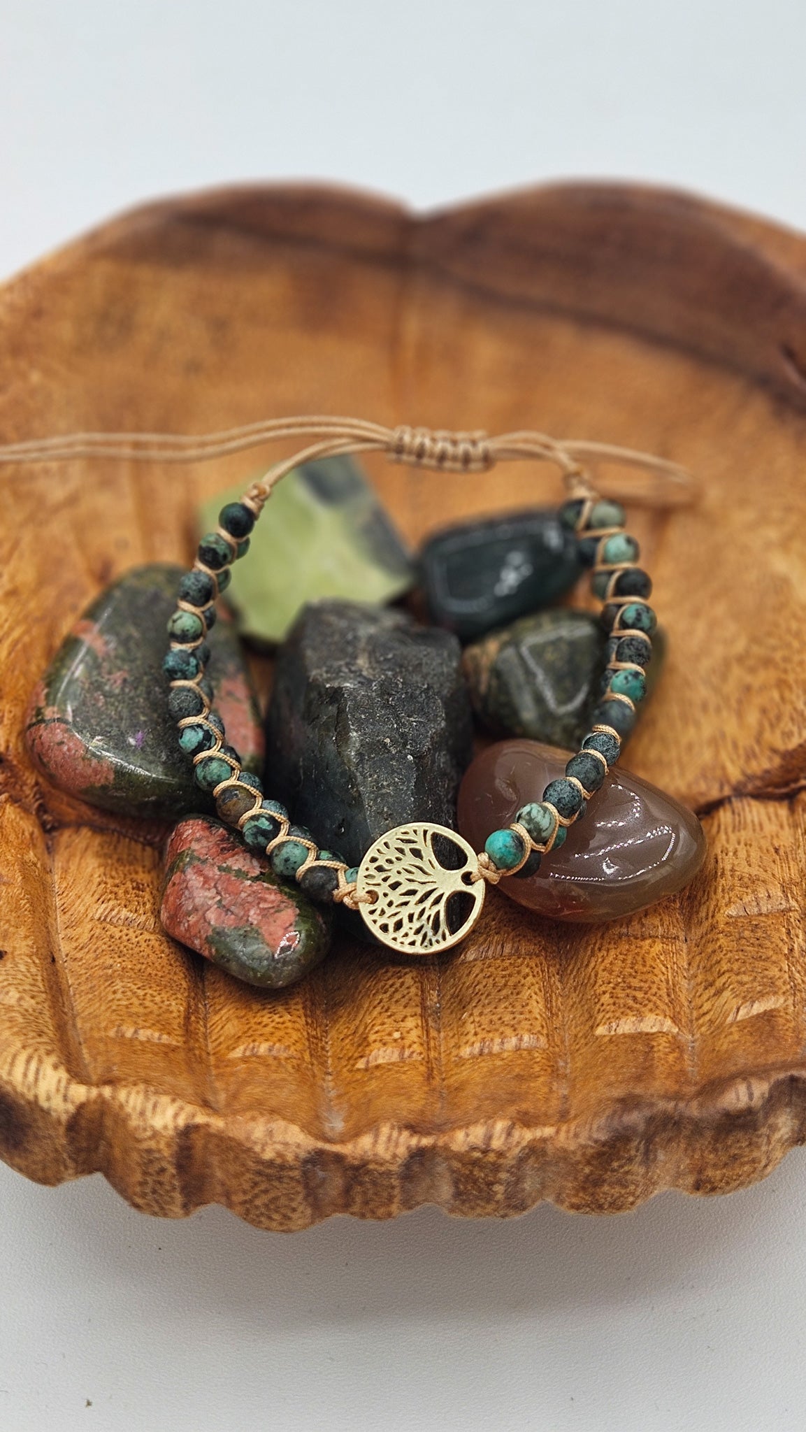 Tree of Life Jasper Stone Adjustable Bracelet