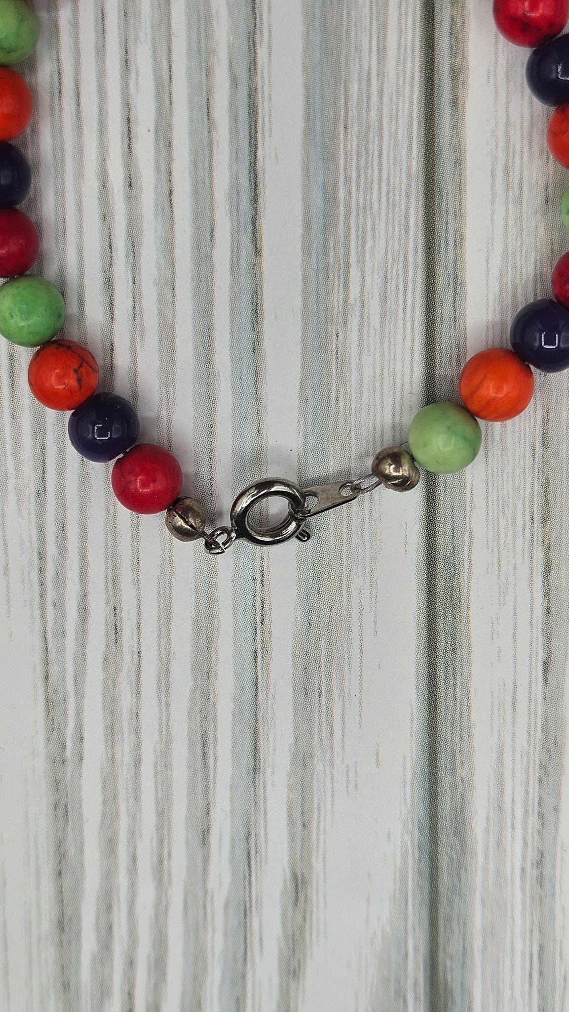 Multi-Colored Gemstone Beaded Clasp Bracelet