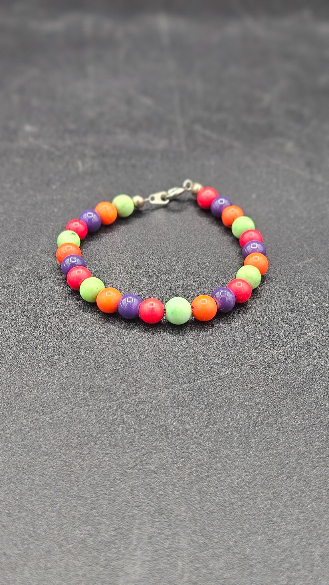 Multi-Colored Gemstone Beaded Clasp Bracelet