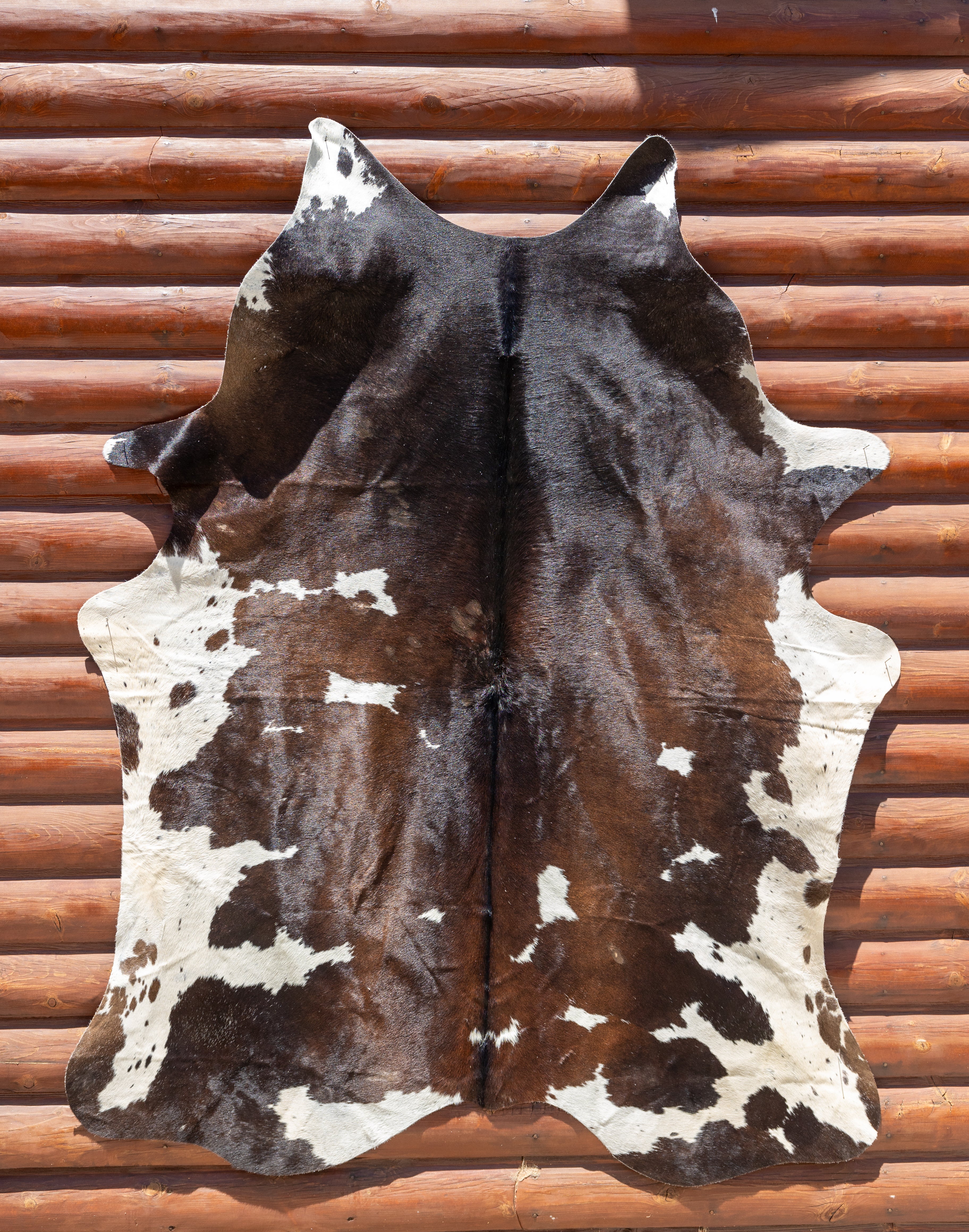 Distinctive Brown and White Cowhide Handcrafted in Brazil