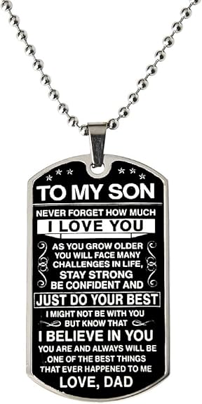 To My Son From Dad Dog Tag Necklace