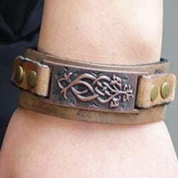 Celtic Knot Viking Leather Bracelet