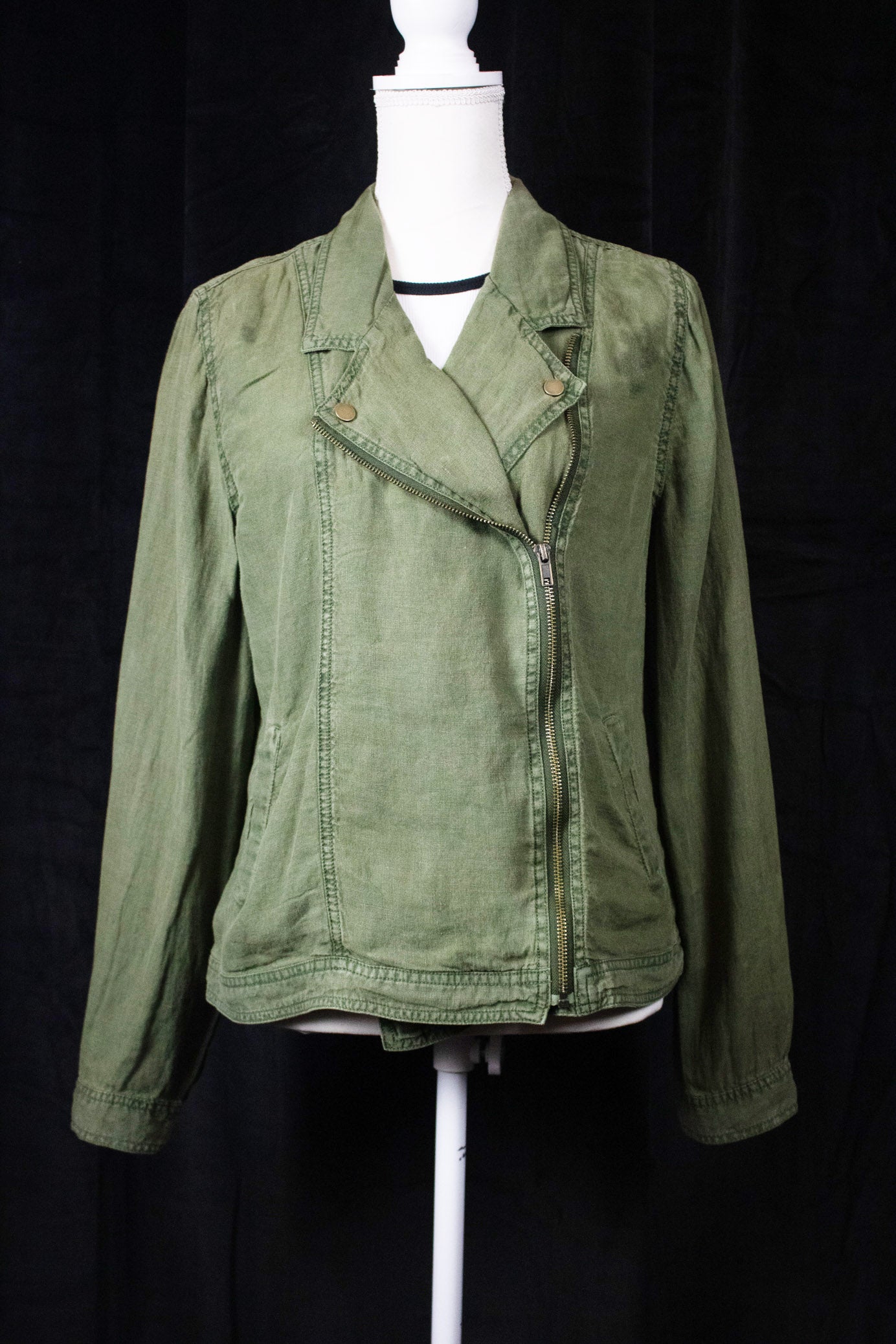 Cynthia Rowley Army Green Zip-up Size Large