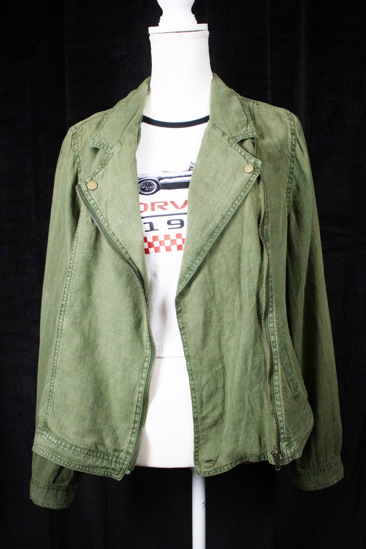 Cynthia Rowley Army Green Zip-up Size Large