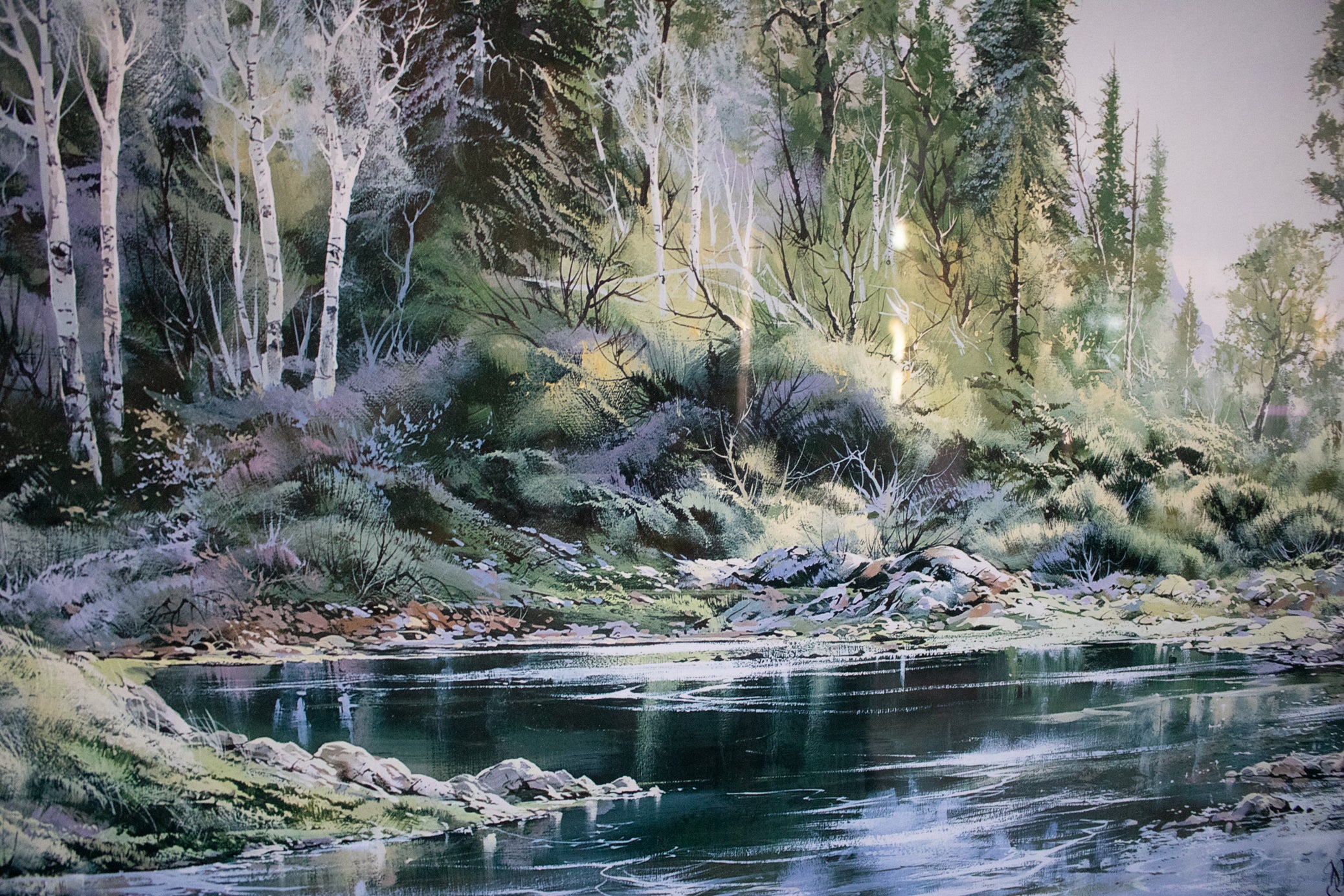 Printed copy of a Painted Landscape of River