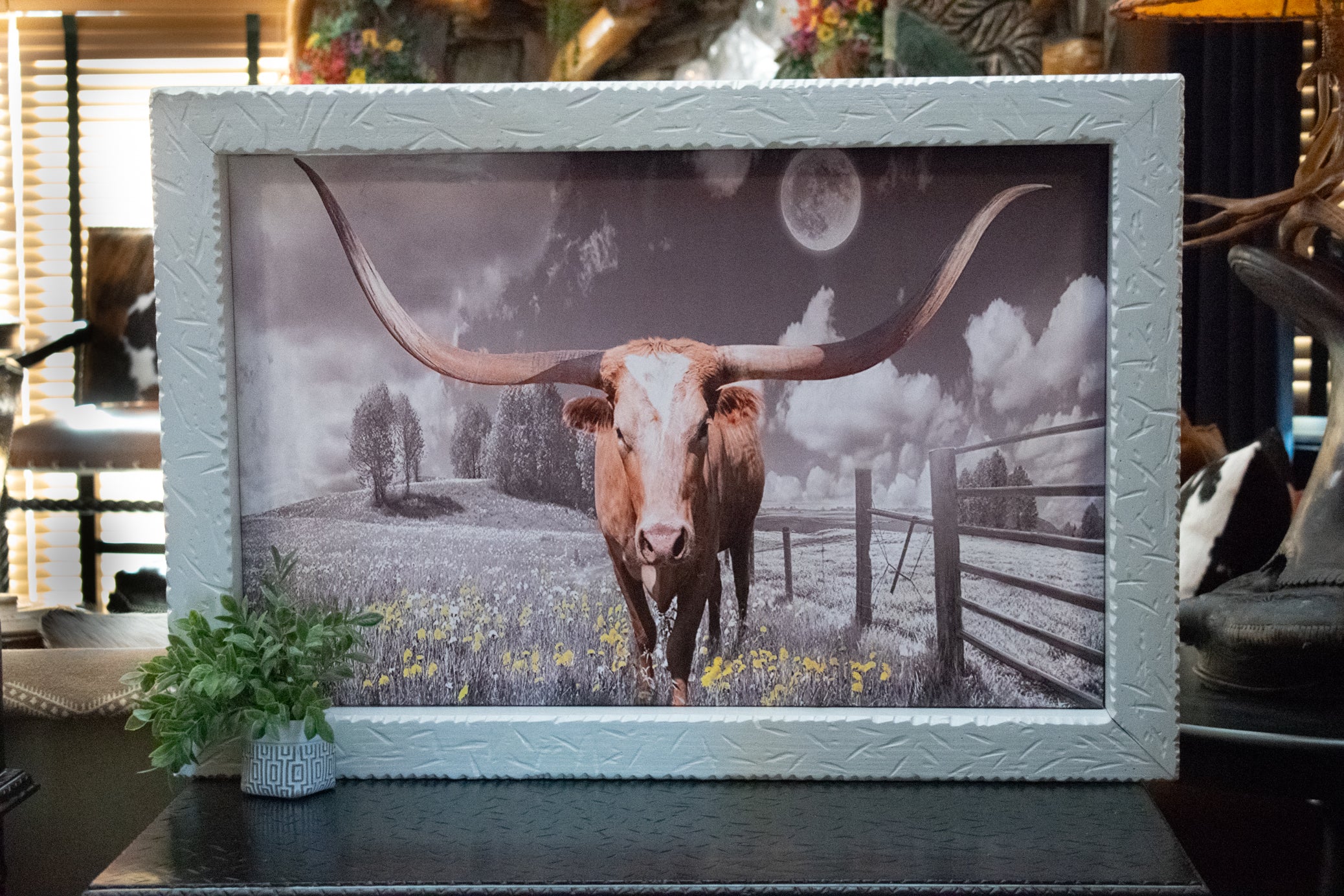 Longhorn Cow Wall Art Decor 11.8inch*15.7inch