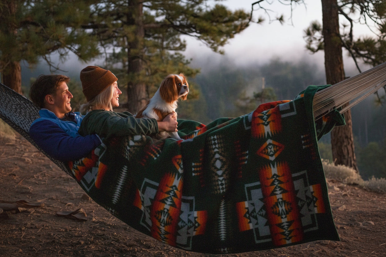 Pendleton Beaver State Green Blankets - 63"x80" Twin Size