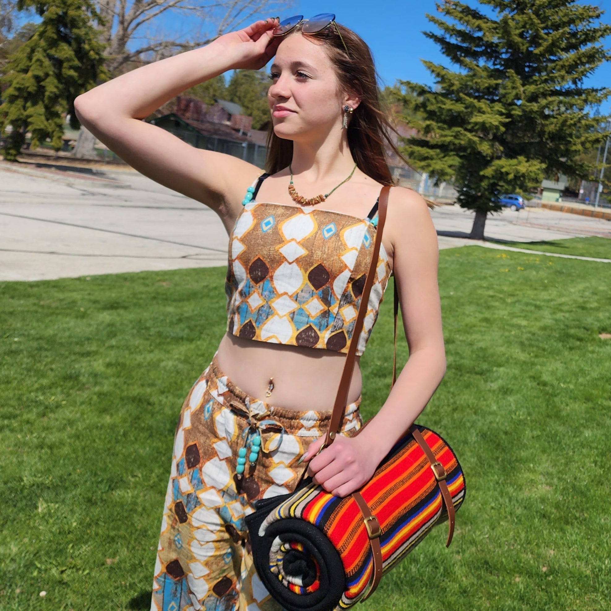 Black Pendleton Acadia National Park Throw Blanket with Leather Carrier