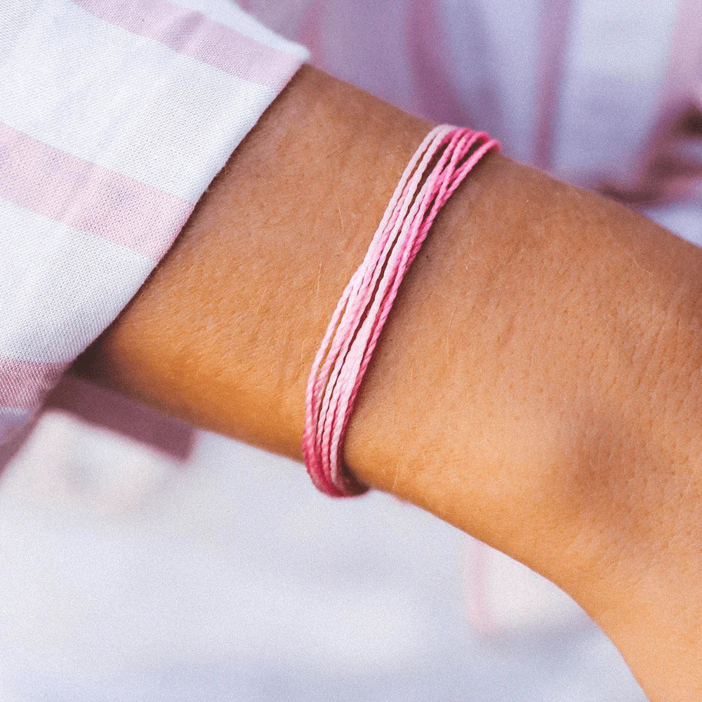 Pura Vida Boarding 4 Breast Cancer Awareness Jute Cord Bracelet