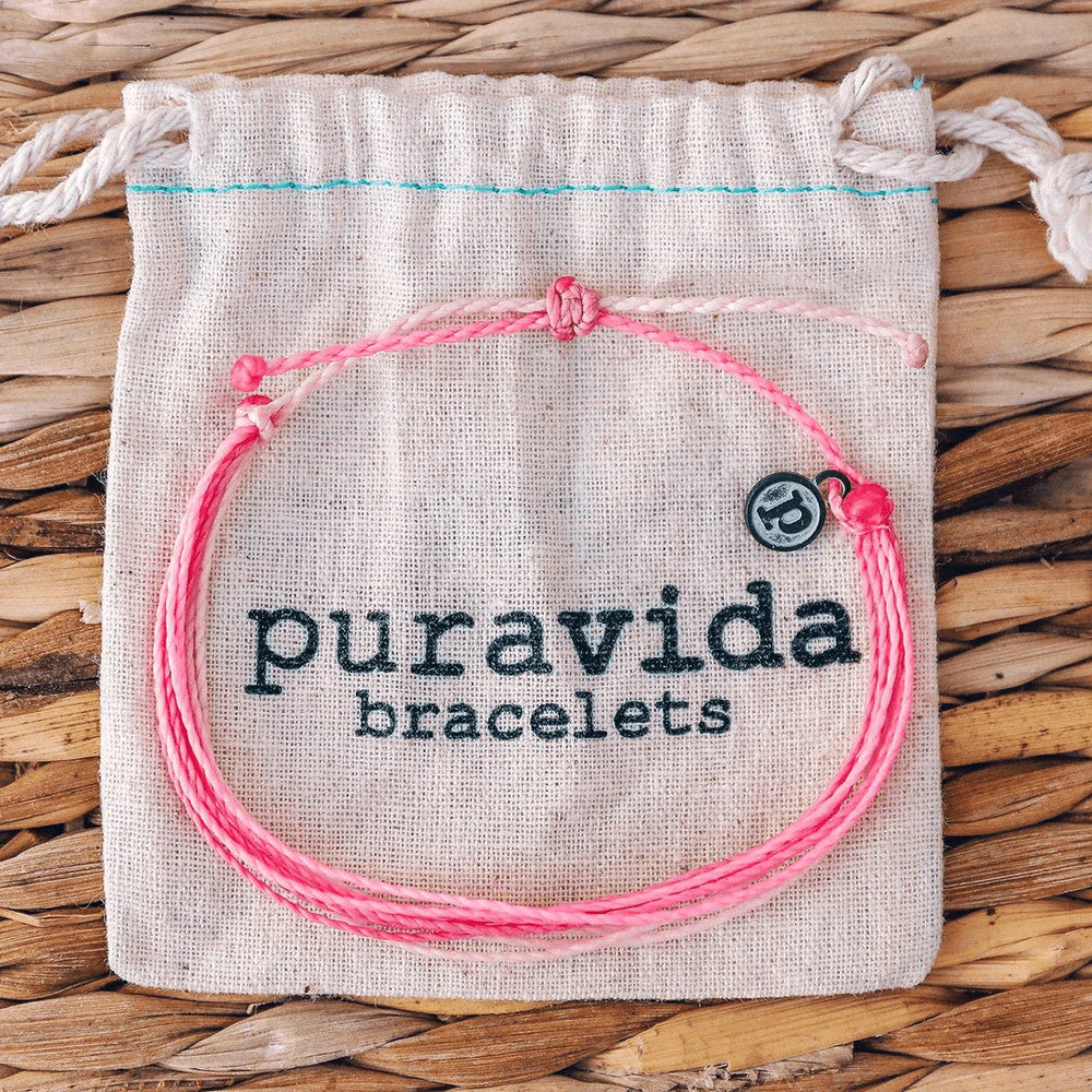 Pura Vida Boarding 4 Breast Cancer Awareness Jute Cord Bracelet