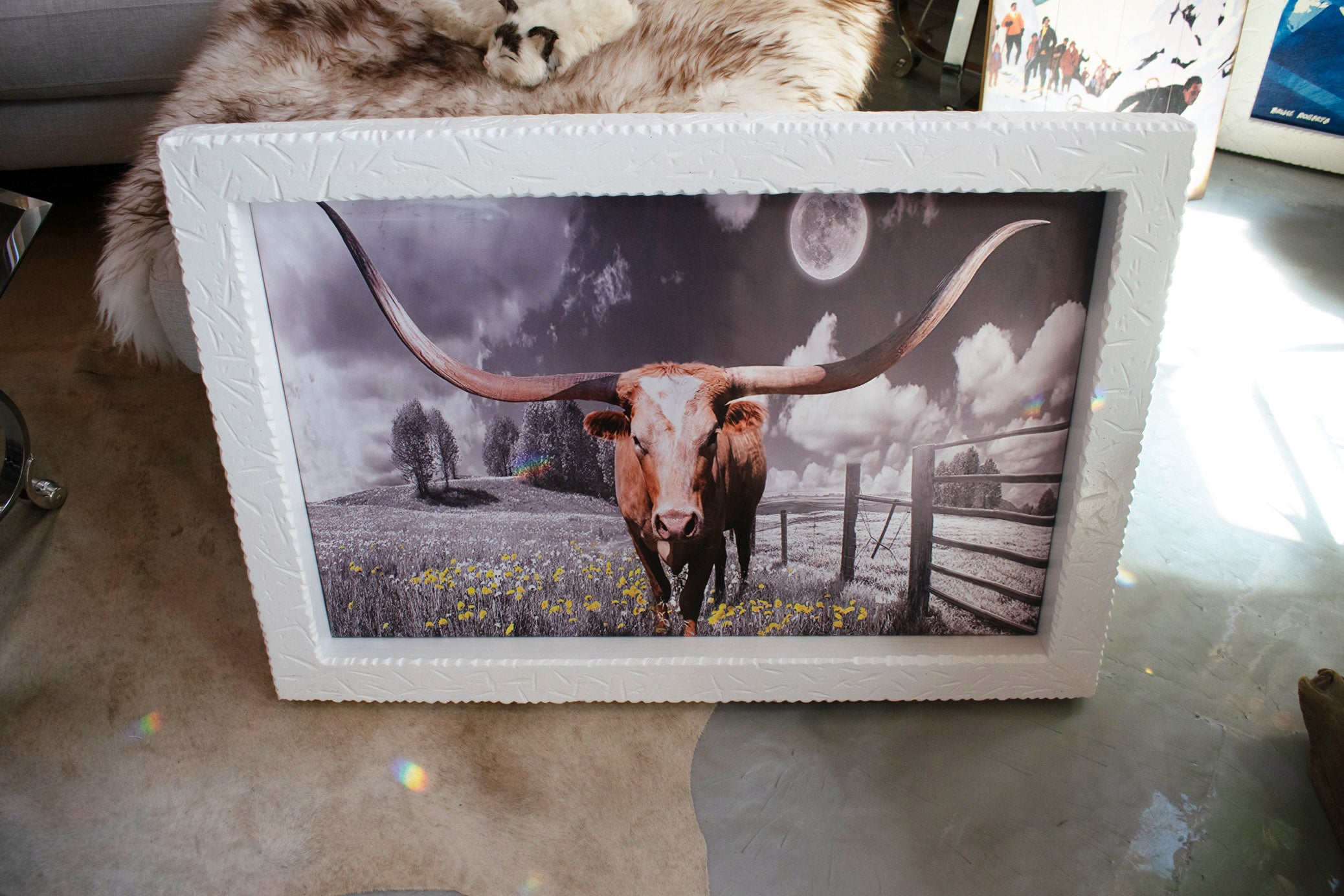 Longhorn Cow Wall Art Decor 11.8inch*15.7inch
