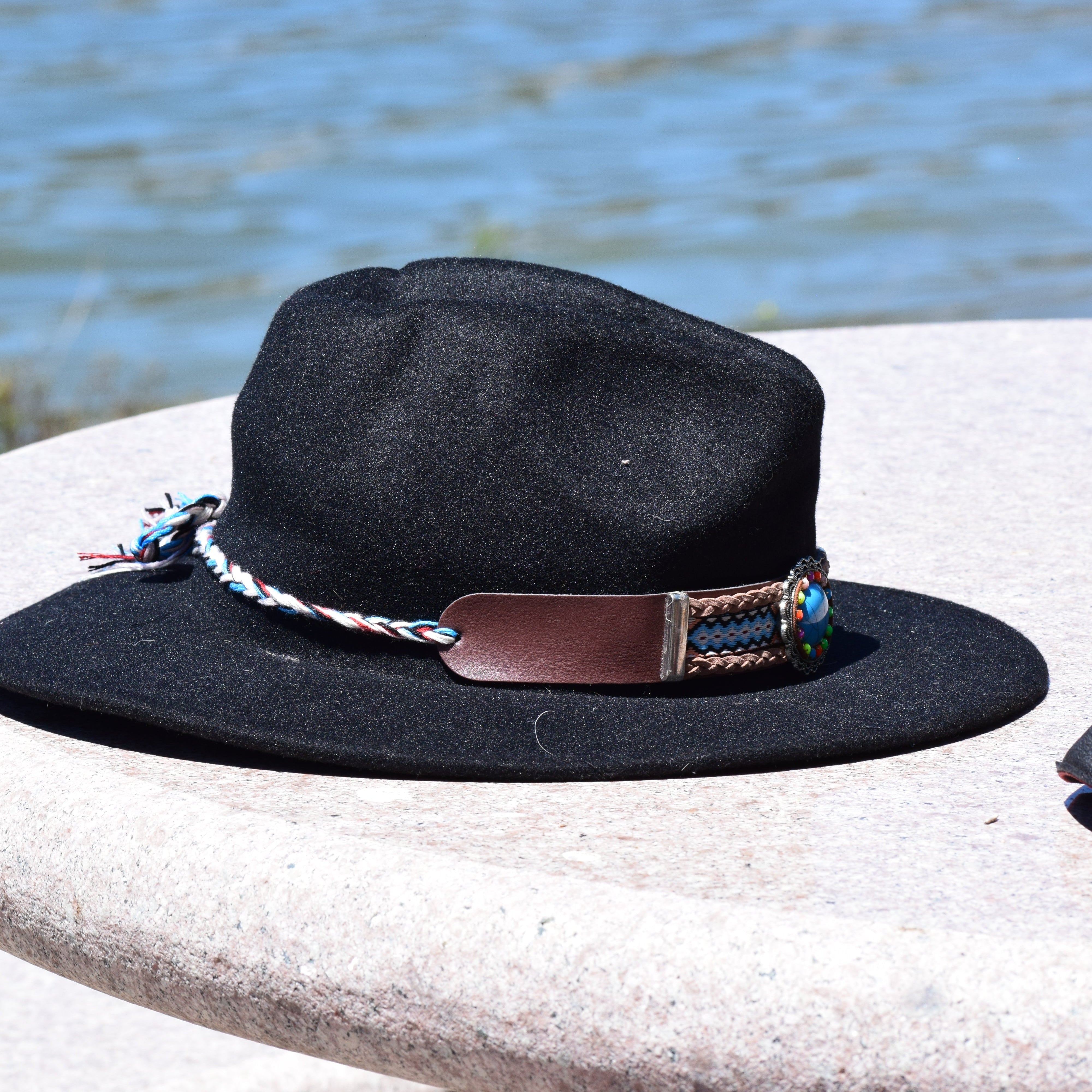 Black Felt Cowboy Hat with Hatband