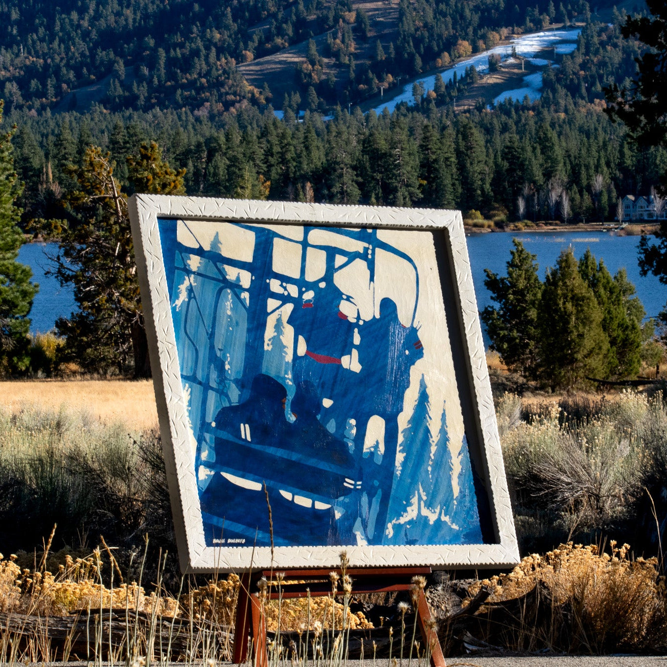 Bruce Roberts Ski Lift Abstract Extra Large Artwork