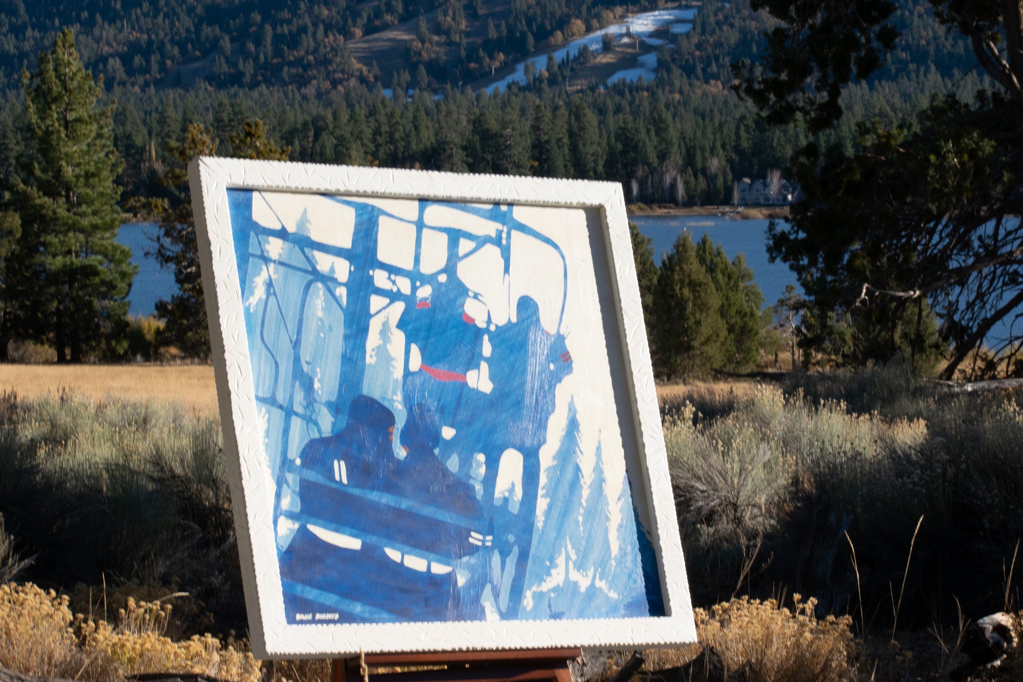 Bruce Roberts Ski Lift Abstract Extra Large Artwork