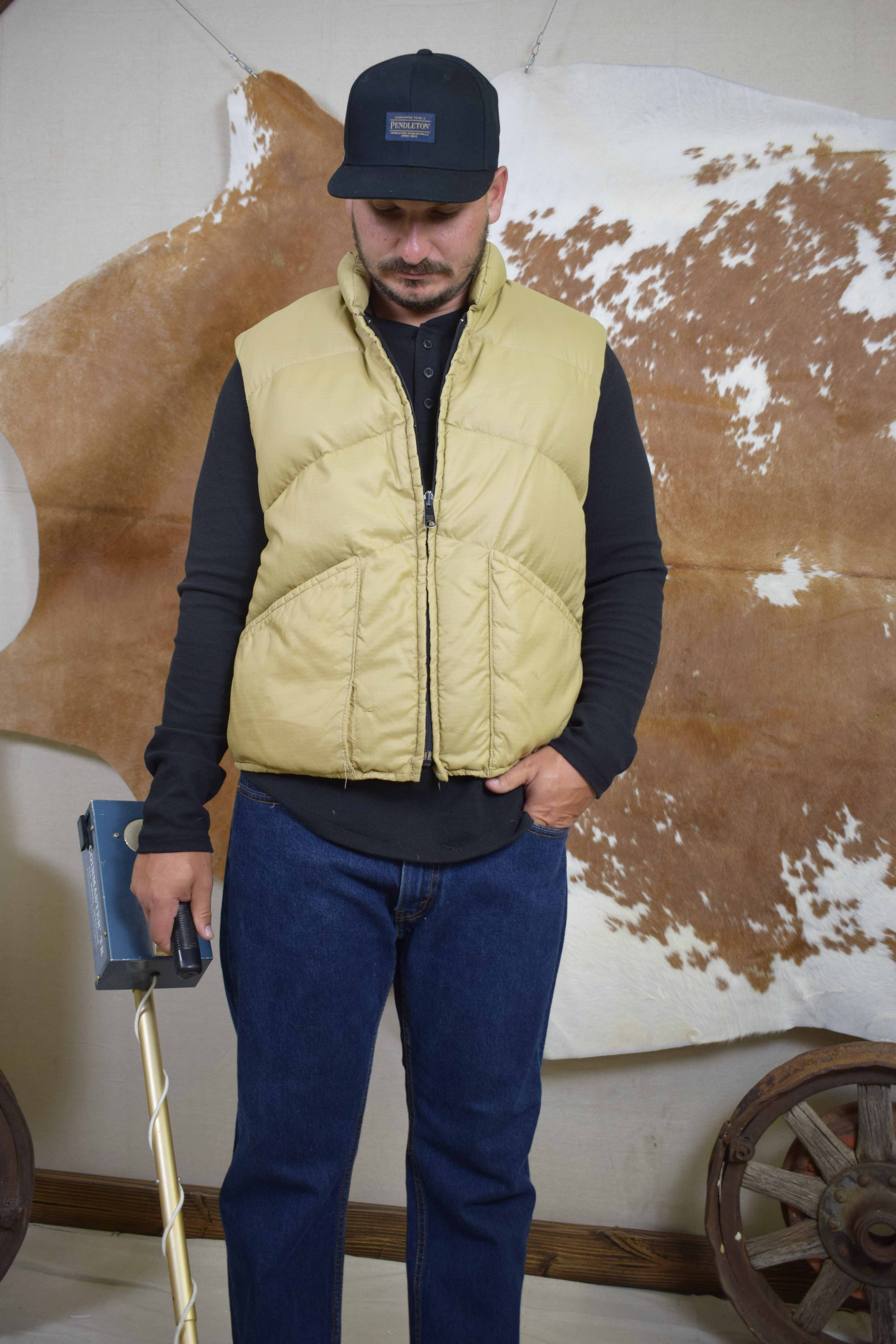 Prime Northern Down-Filled Tan Nylon Vest – Size XL