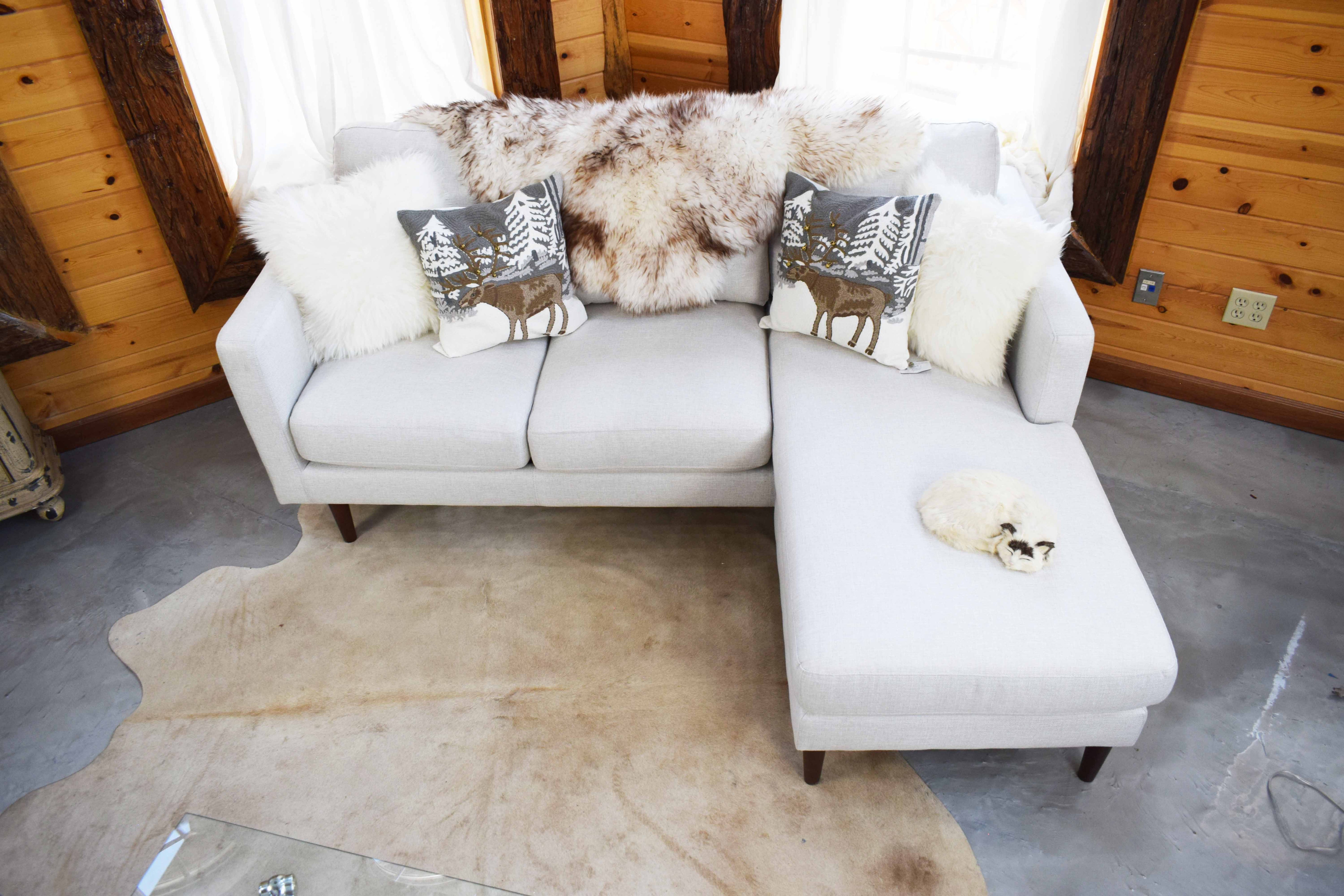 Beautiful Soft Cream White Couch with detachable Ottoman