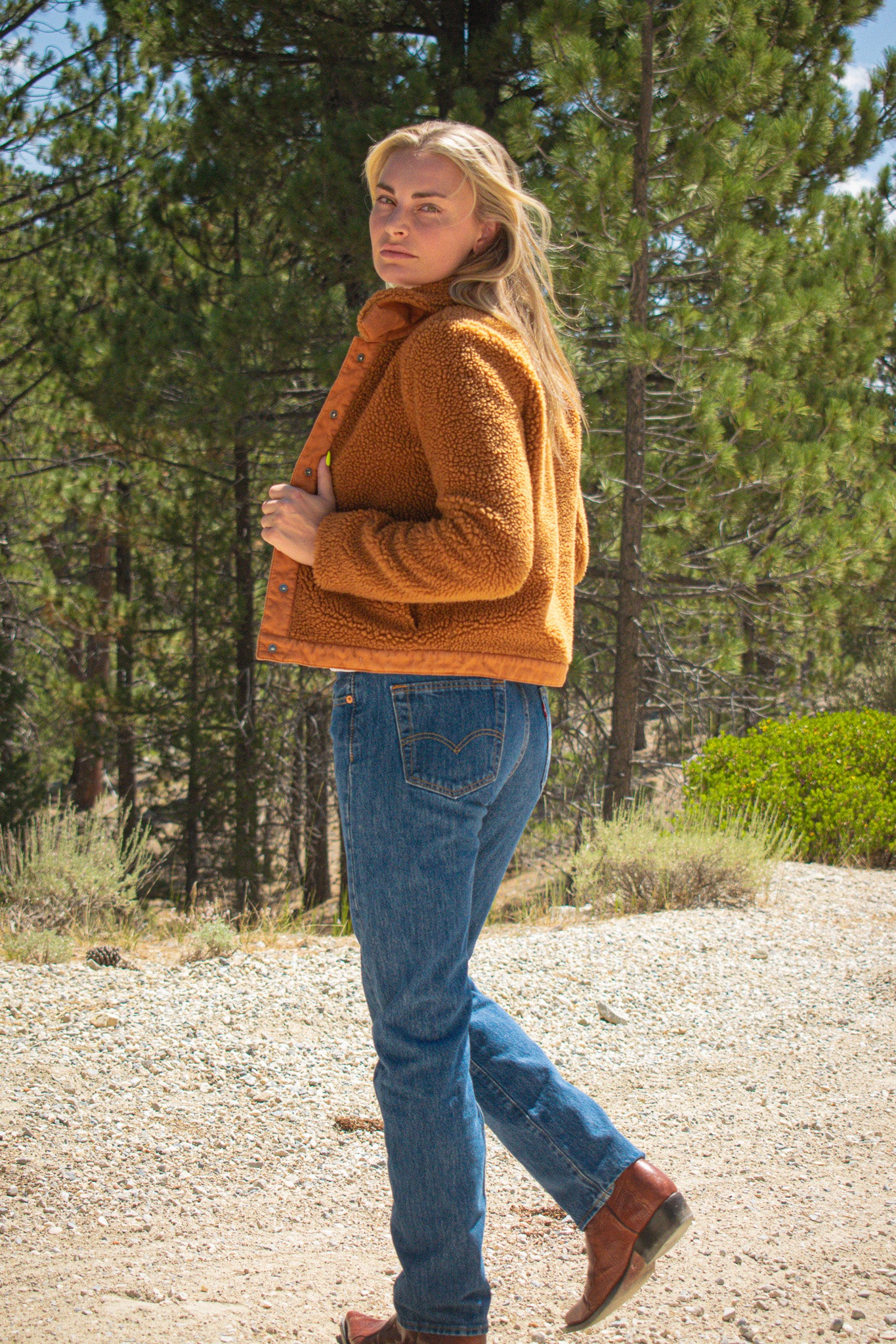 Madewell Tan Snap Front Crop Teddy Sherpa Portland Utility Jacket Size XSmall