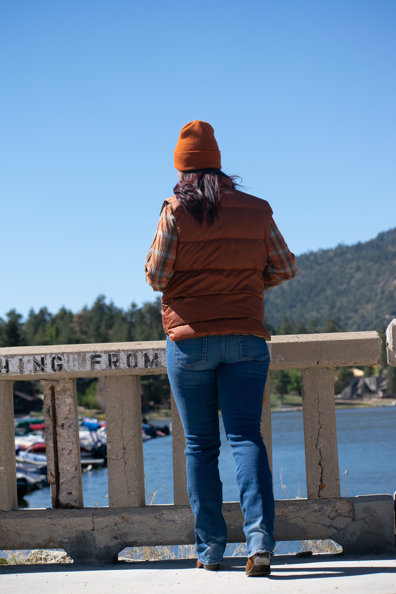 Reversible Tan and Burnt Orange Nylon Vest