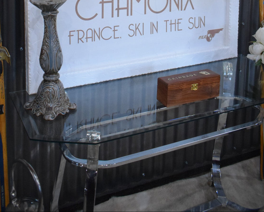 Kreiss Beveled Glass Chrome Body Rectangle End Table