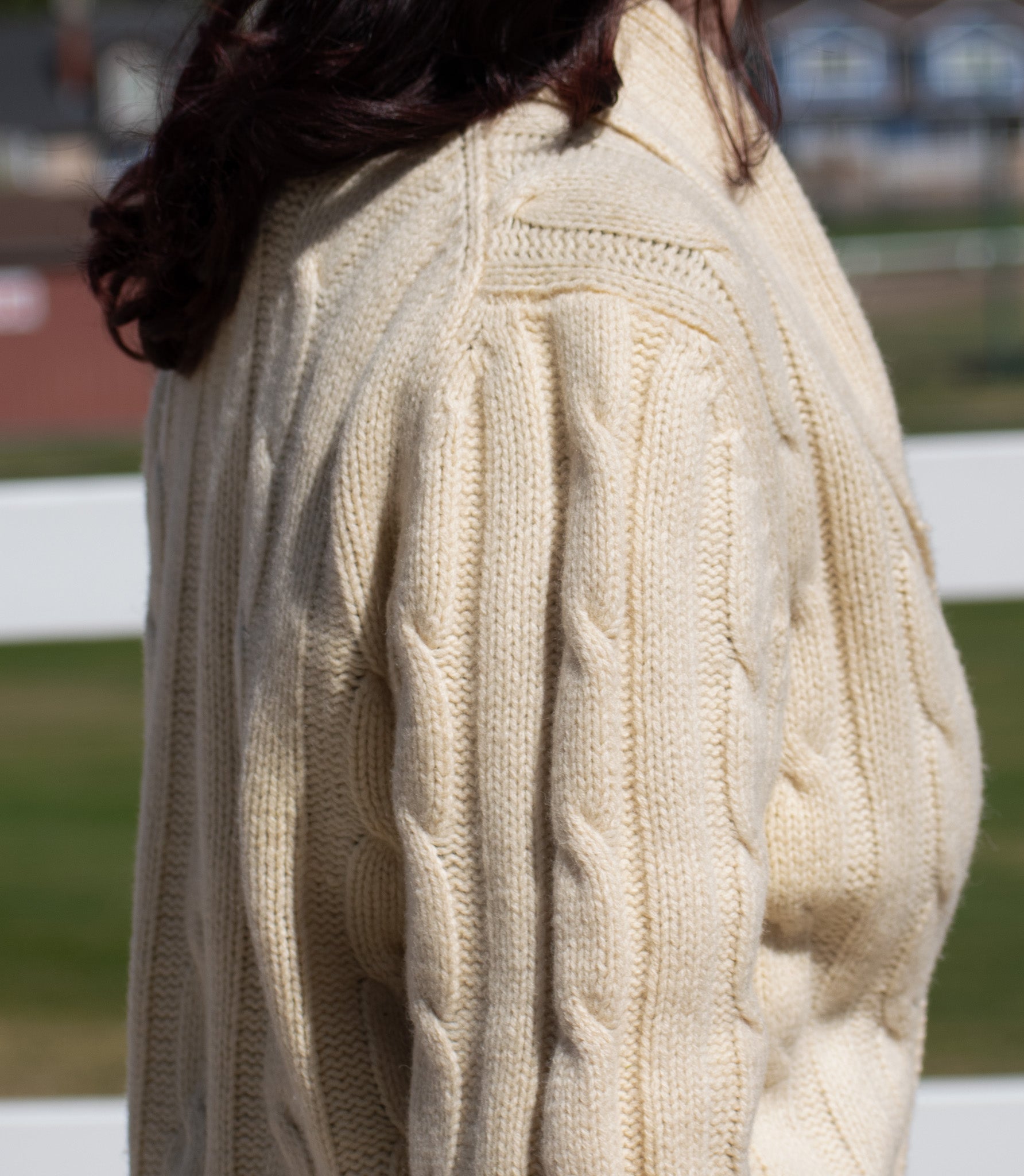 Evans-Picone Off-White Button-up Wool Cardigan Size M with front pockets