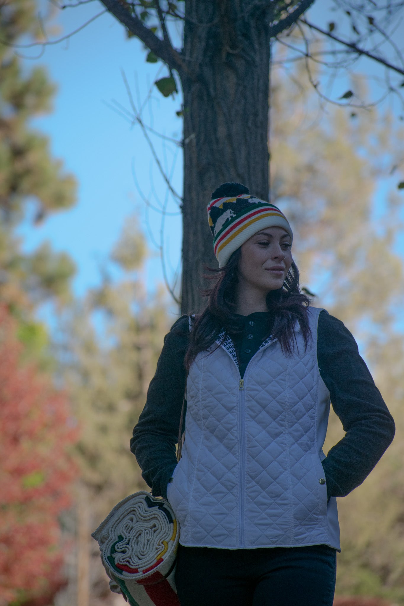 Kim Rogers Quilted Ribbed Vest White