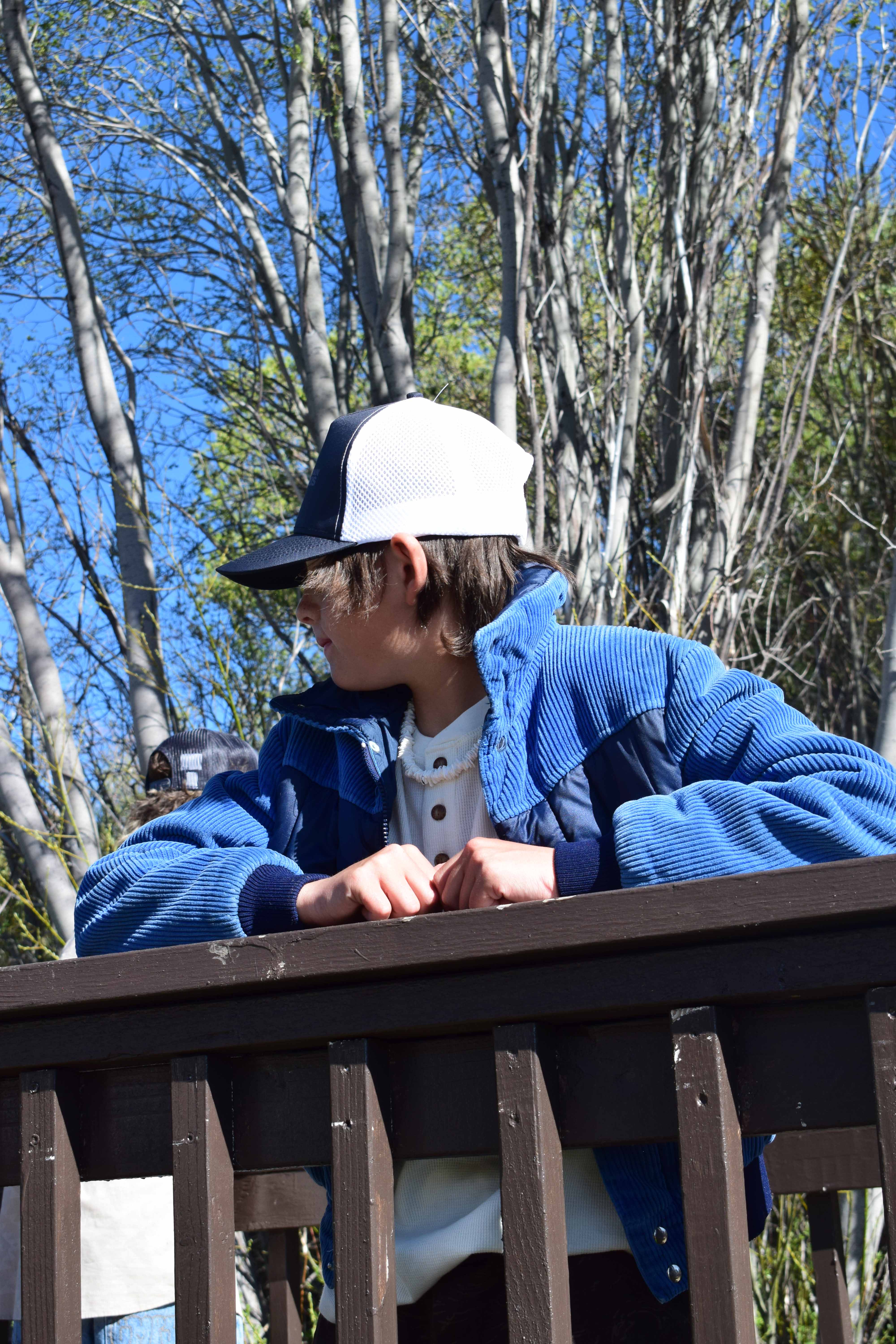 80s Dark Blue Corduroy Ski Jacket