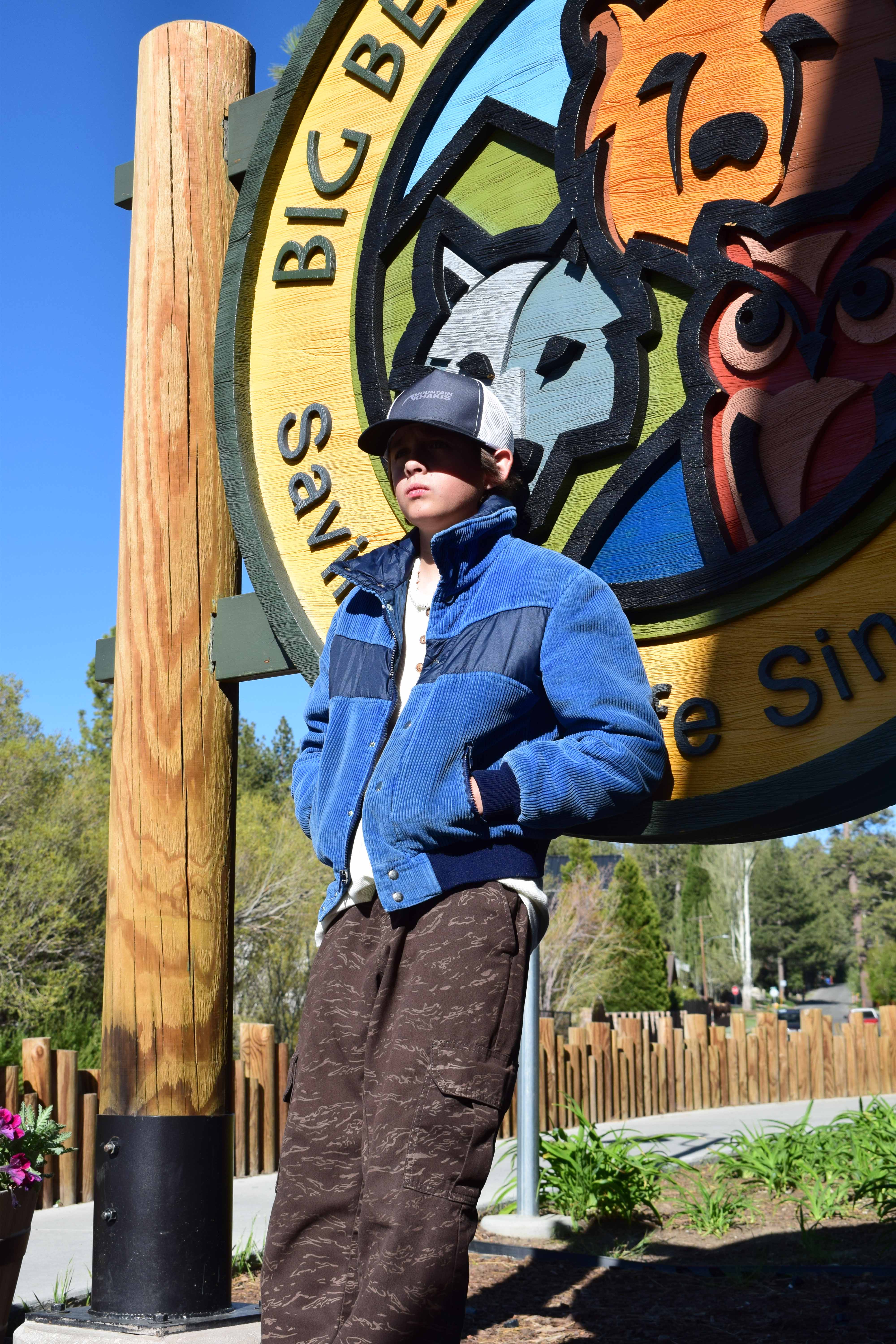 80s Dark Blue Corduroy Ski Jacket