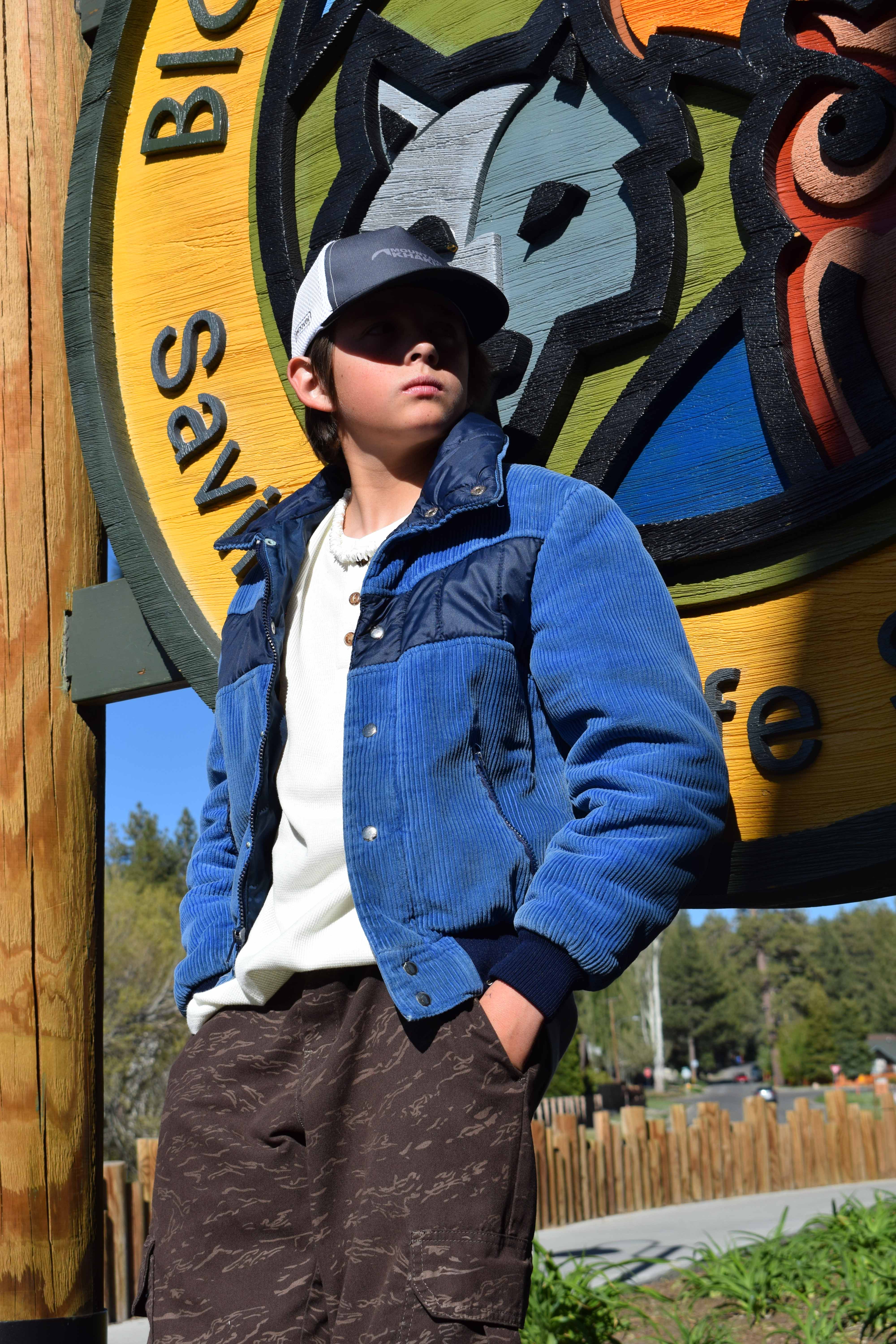 80s Dark Blue Corduroy Ski Jacket