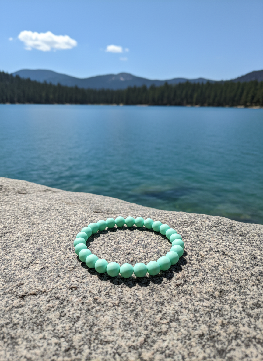 Mint Green Beaded Stretch Bracelet