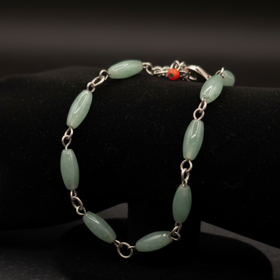 Dainty Green Aventurine Chain Link Bracelet