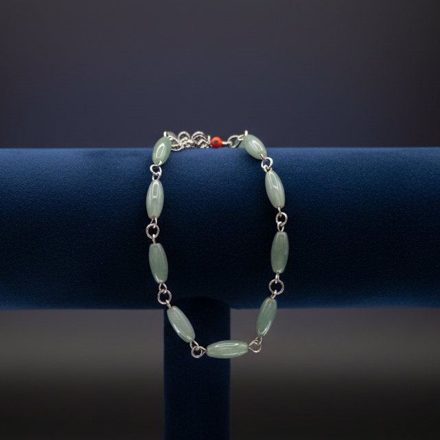 Dainty Green Aventurine Chain Link Bracelet