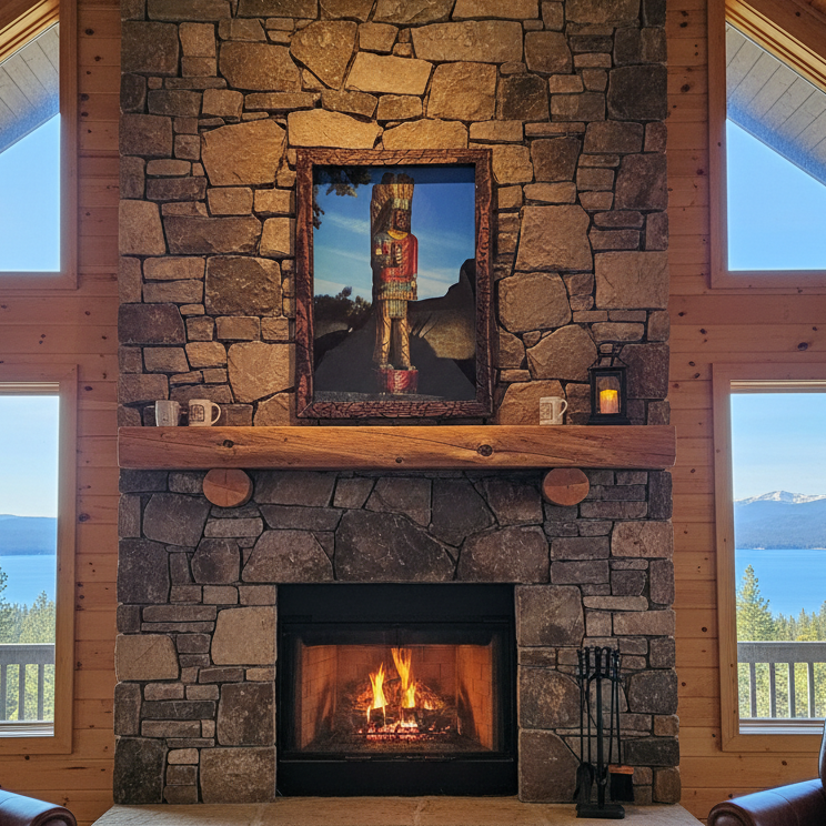 Aesthetic Wooden Indian Photo Print with Frame