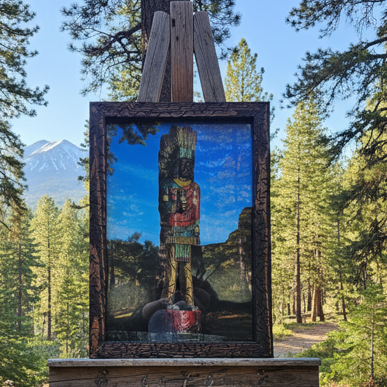 Aesthetic Wooden Indian Photo Print with Frame