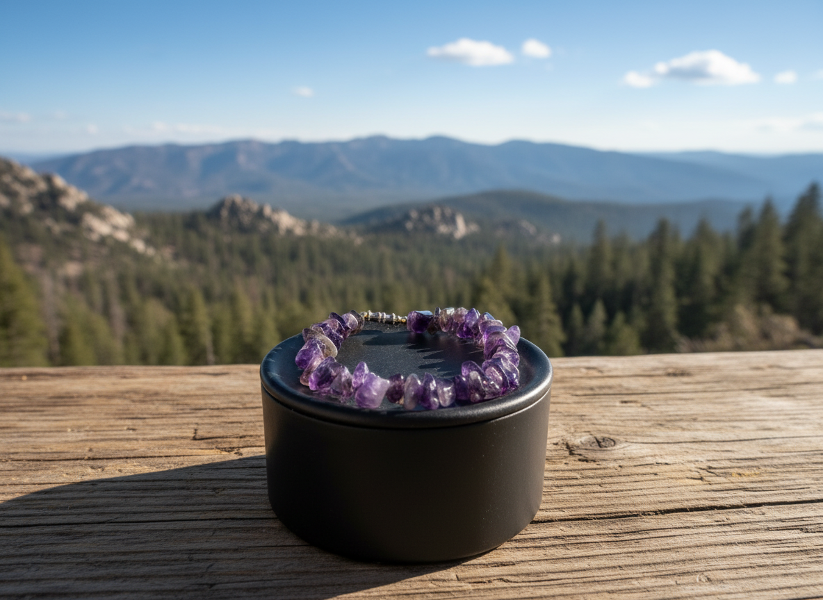 Chip Amethyst Bracelet With Twist Clasp