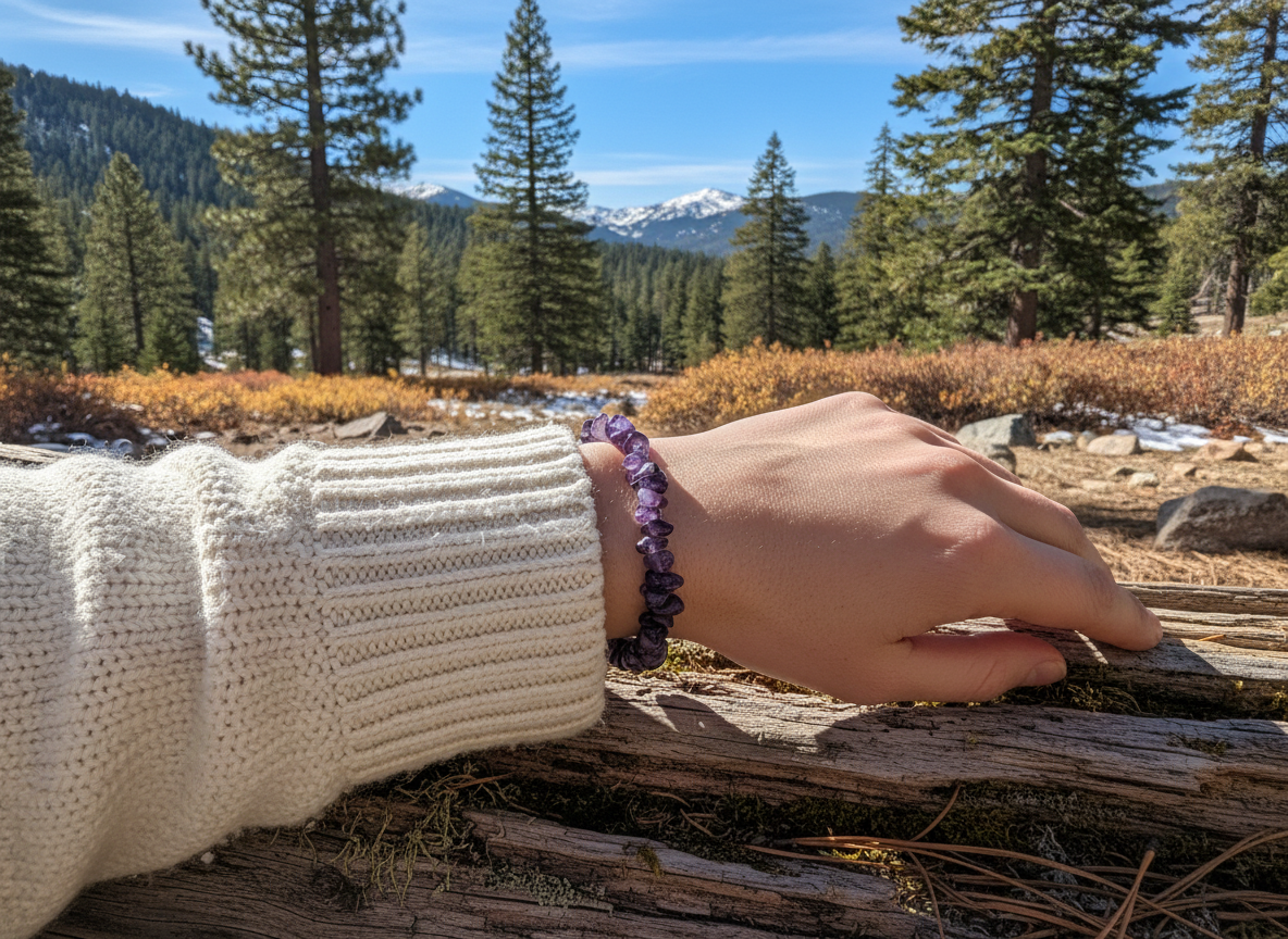 Chip Amethyst Bracelet With Twist Clasp