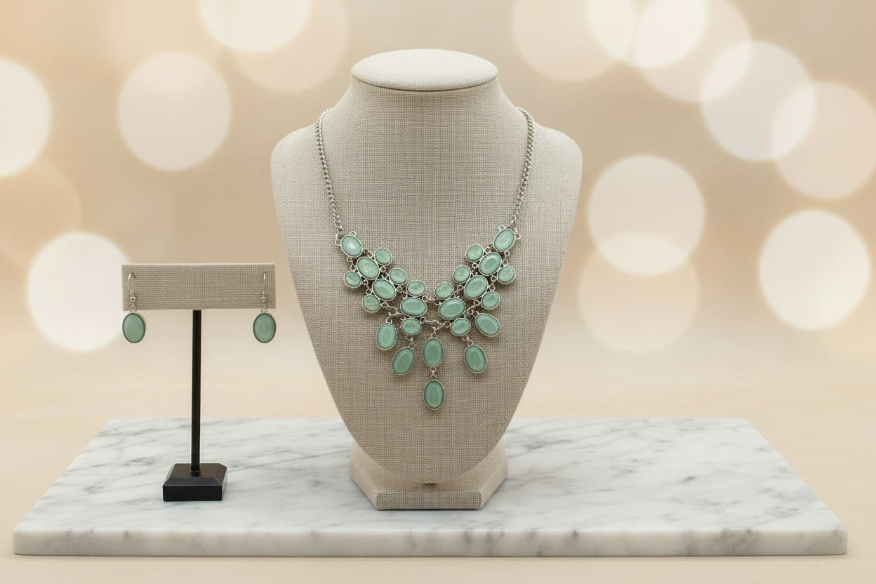 Serene Gleam style Paparazzi Accessory Necklace And Earing Set