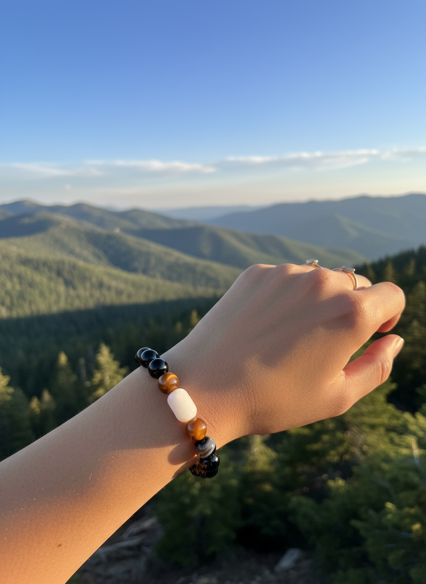 Natural Gemstone Beaded Stretch Bracelet