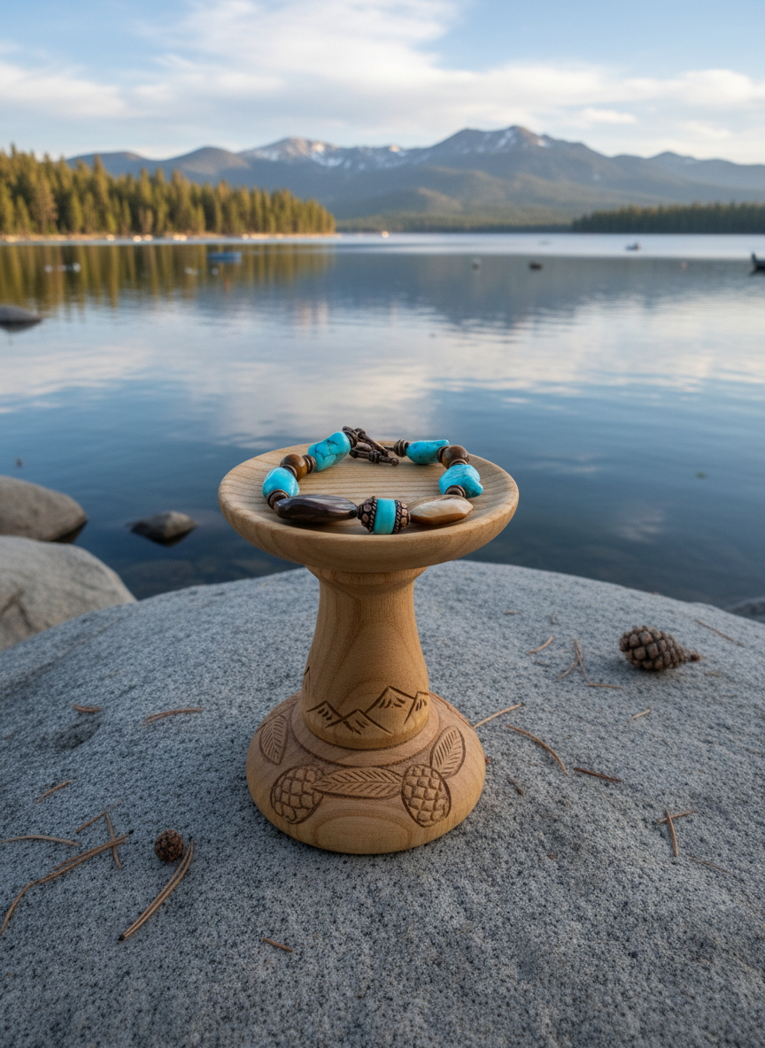 Faux Chunky Turquoise And Gemstone Beaded Bracelet