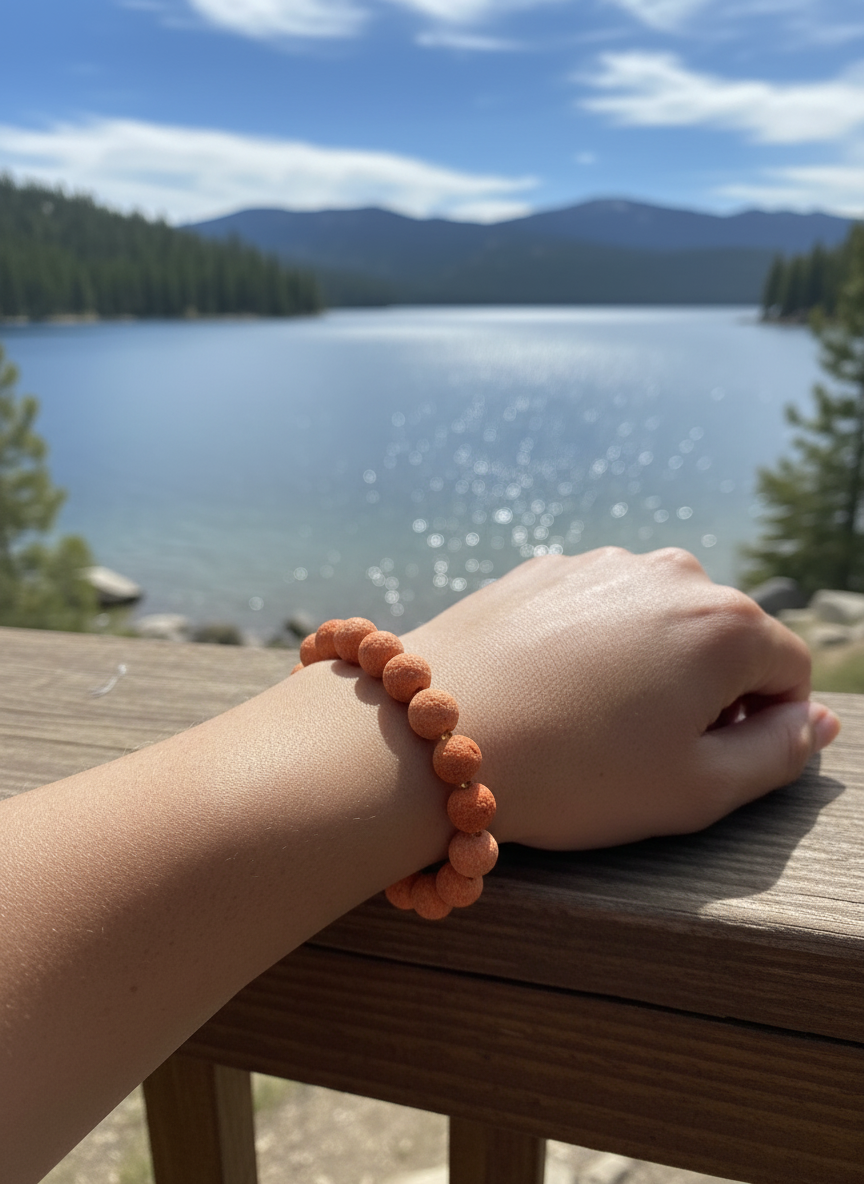Sponge Coral Bead Bracelet