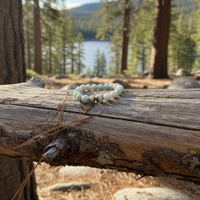 Matte Amazonite Beaded Stretch Bracelet